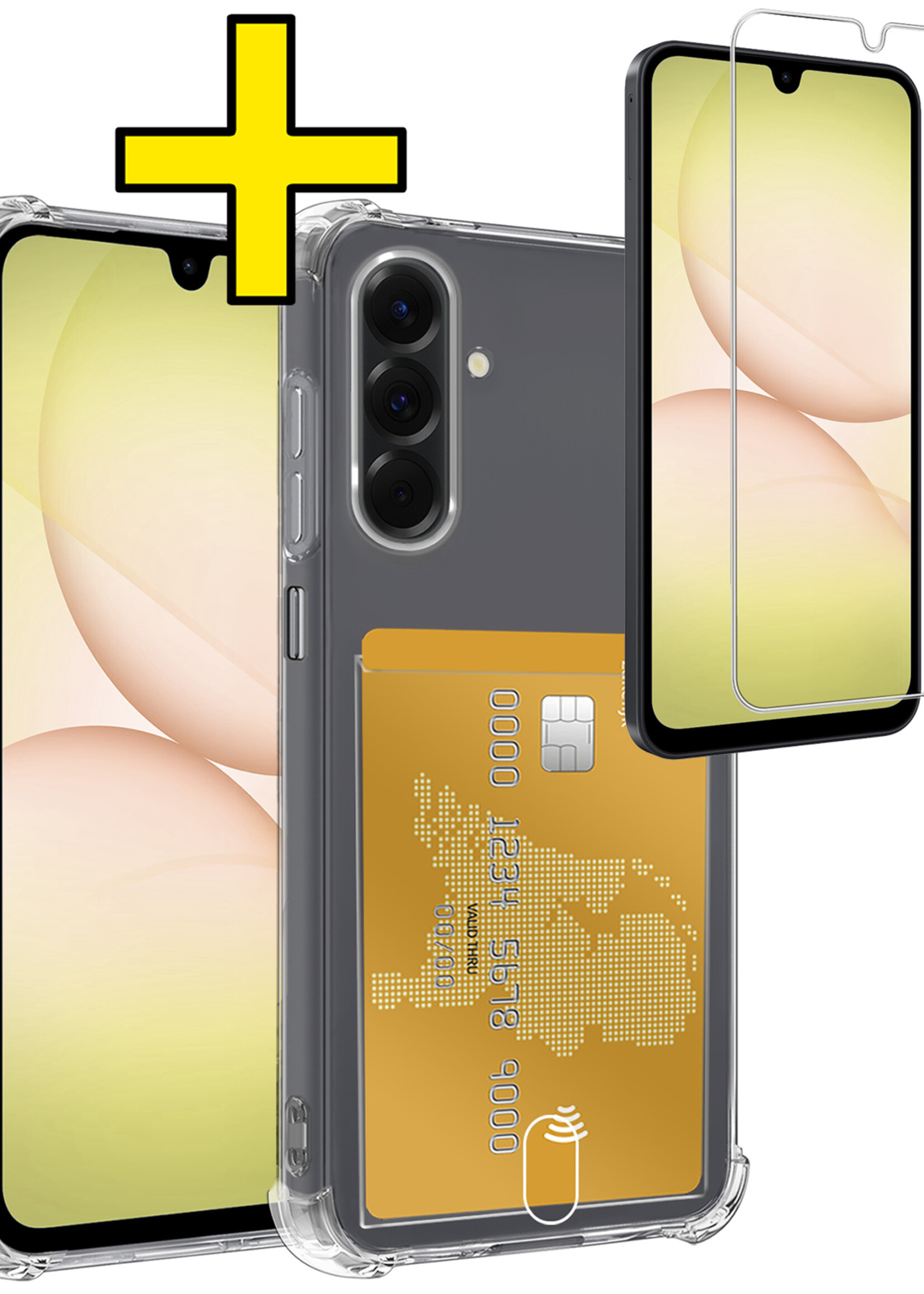 LUQ LUQ Samsung Galaxy A17 Hoesje Pashouder Met Screenprotector