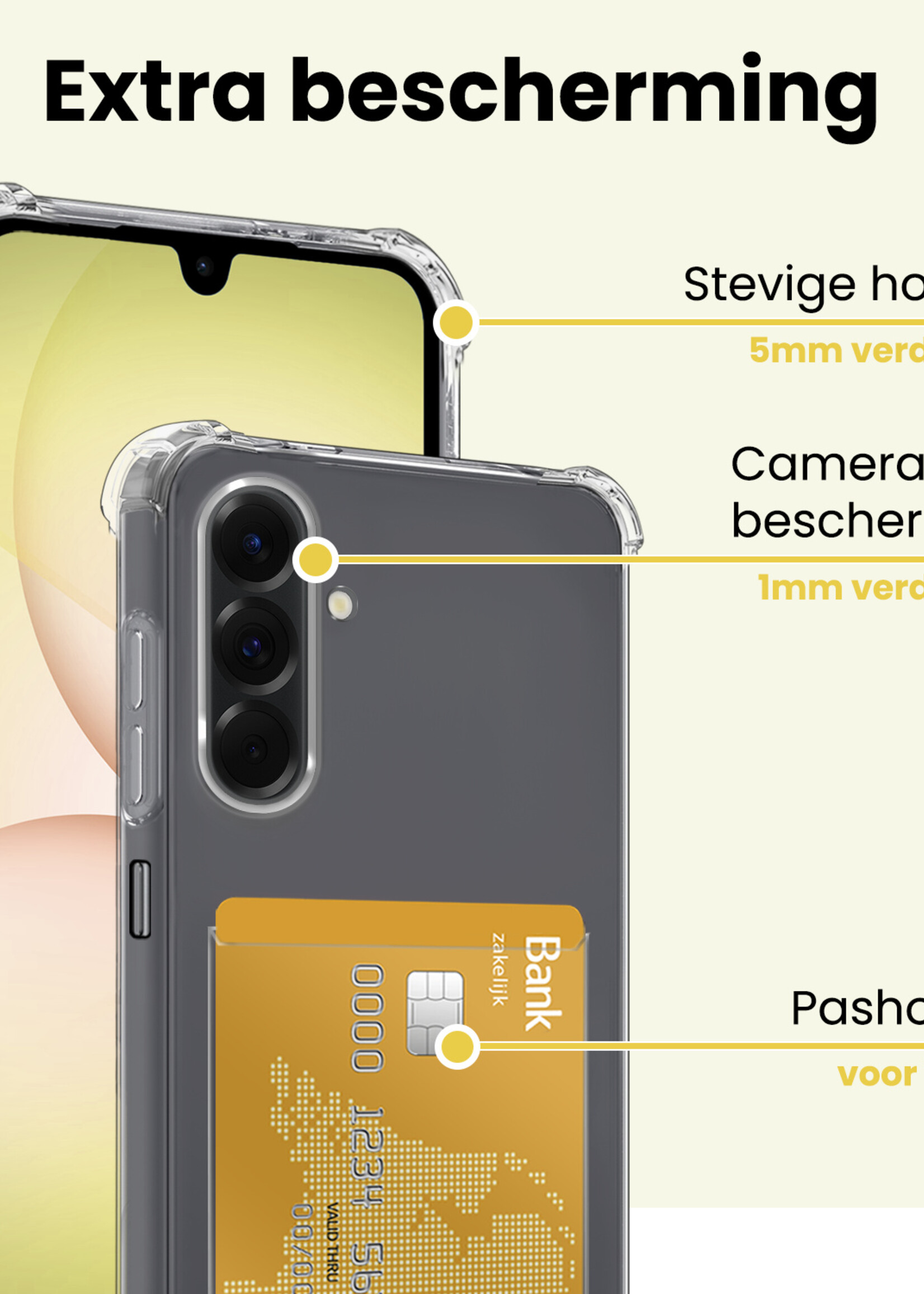 LUQ LUQ Samsung Galaxy A17 Hoesje Pashouder Met Screenprotector