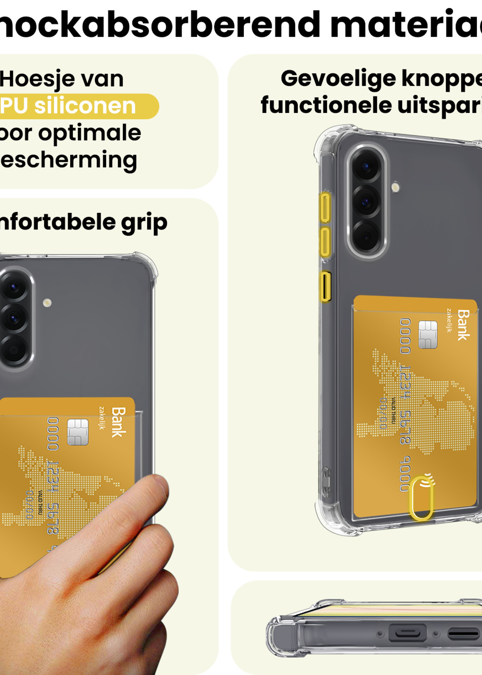 LUQ LUQ Samsung Galaxy A17 Hoesje Pashouder Met Screenprotector