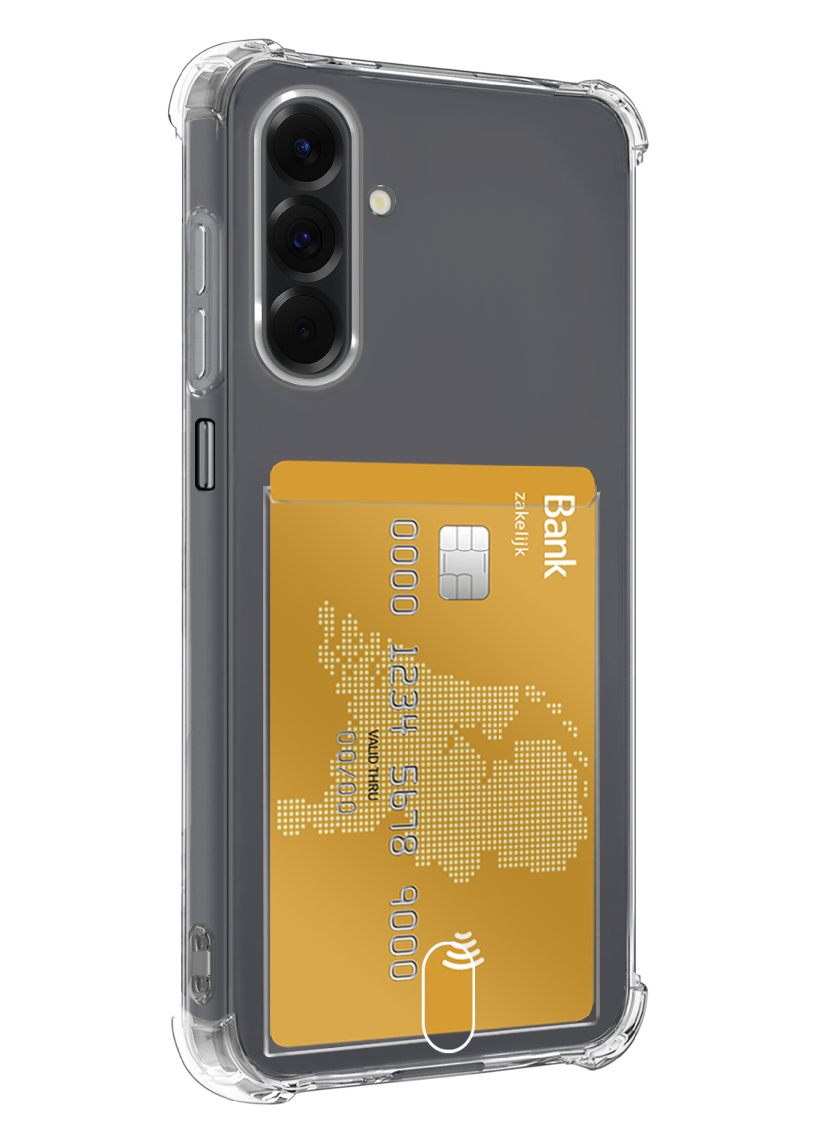 LUQ LUQ Samsung Galaxy A17 Hoesje Pashouder Met Screenprotector