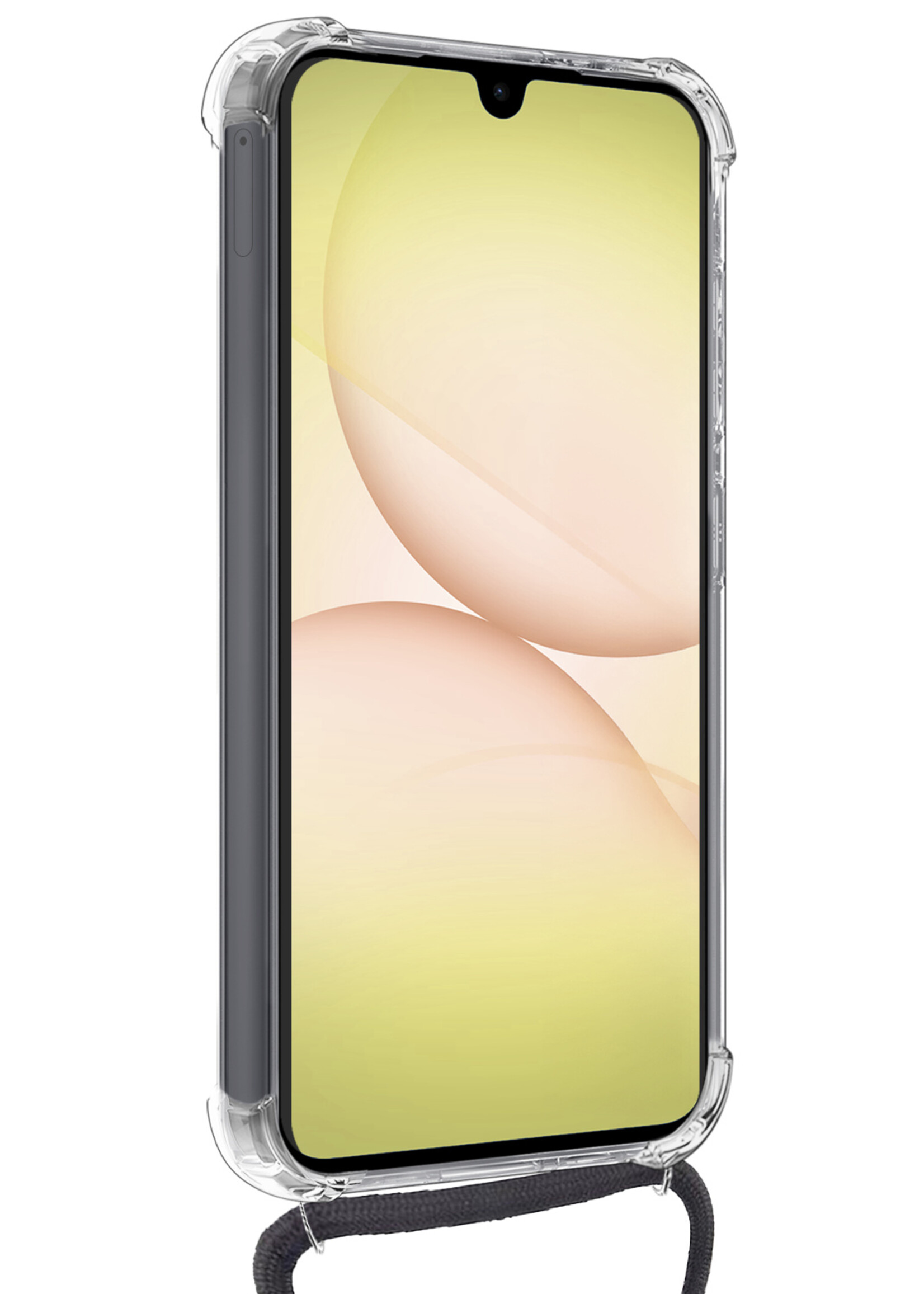 LUQ LUQ Samsung Galaxy A17 Hoesje Pashouder met Koord Met Screenprotector