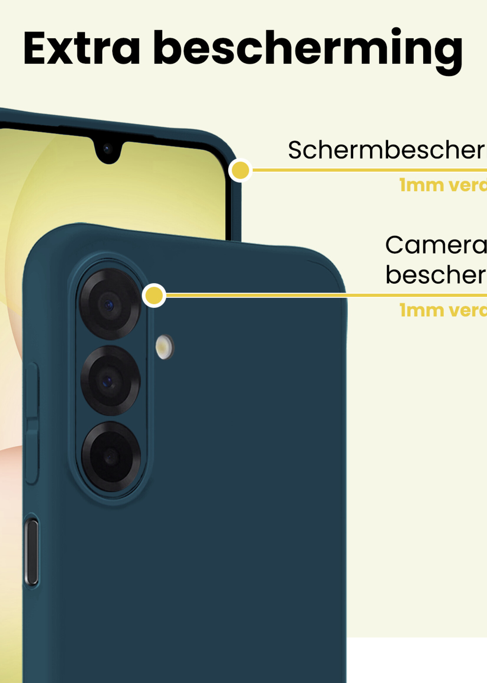 LUQ LUQ Samsung Galaxy A17 Hoesje Siliconen - Donkerblauw - 2 PACK