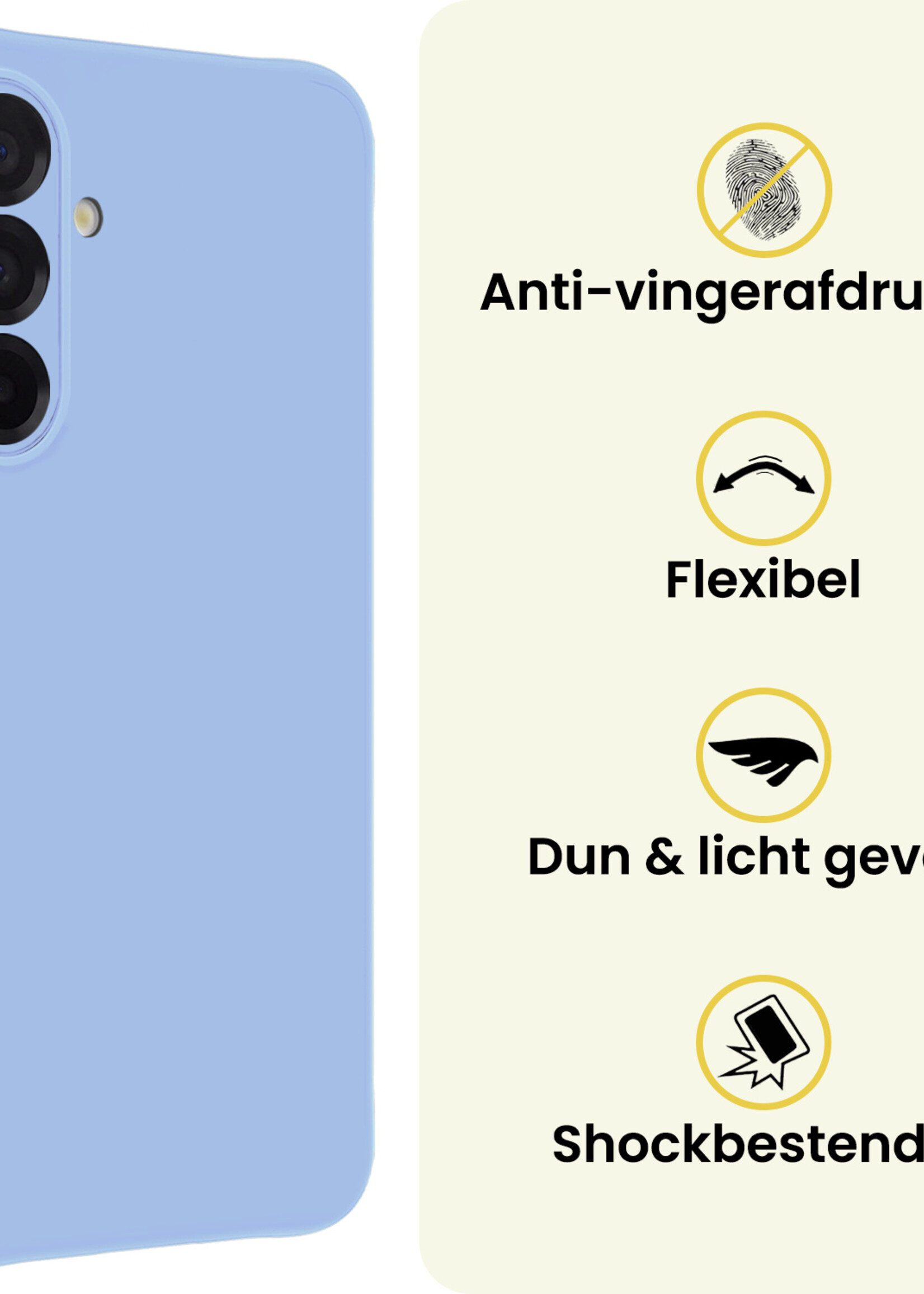 LUQ LUQ Samsung Galaxy A17 Hoesje Siliconen - Lichtblauw - 2 PACK