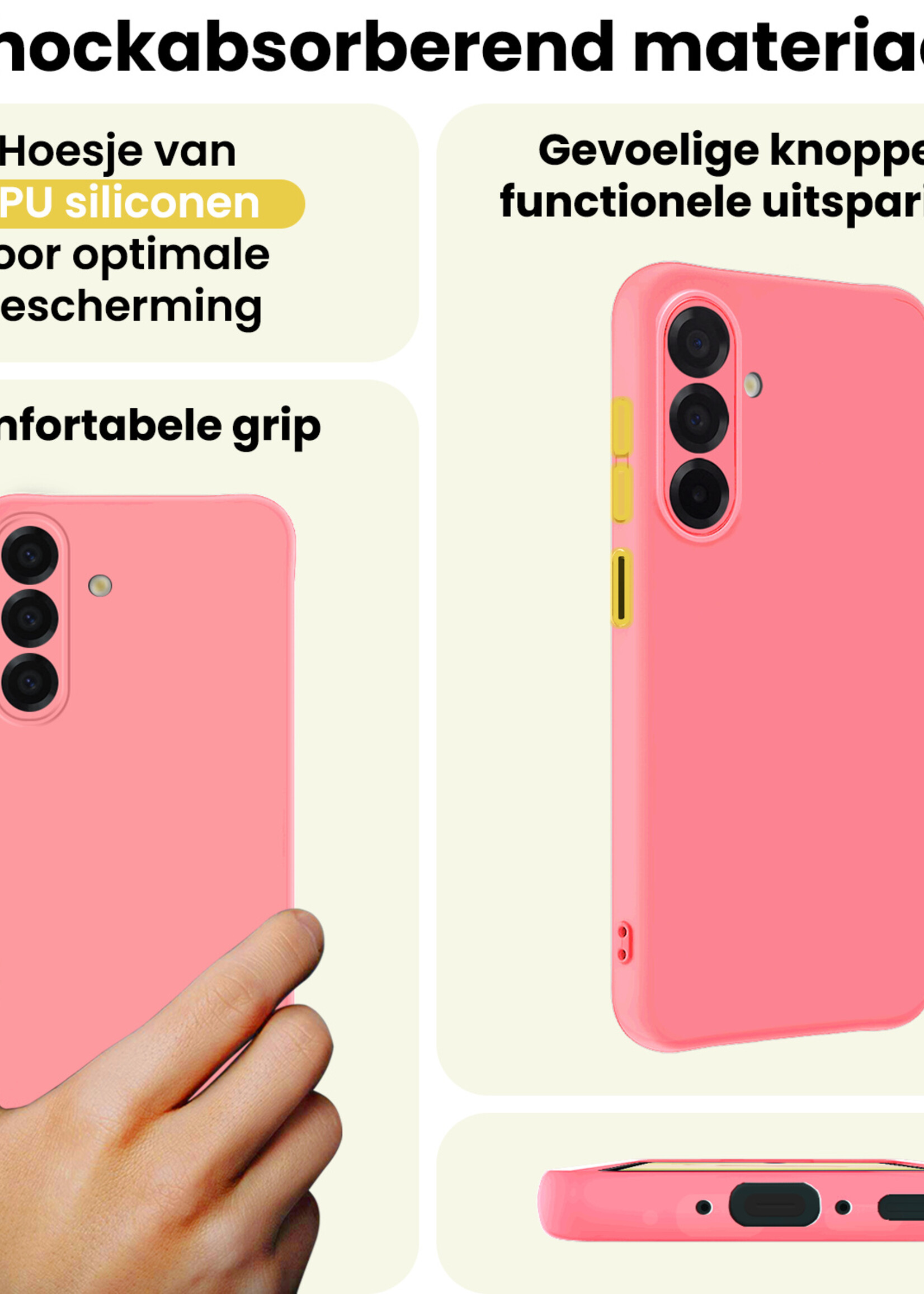 LUQ LUQ Samsung Galaxy A17 Hoesje Siliconen - Lichtroze - 2 PACK