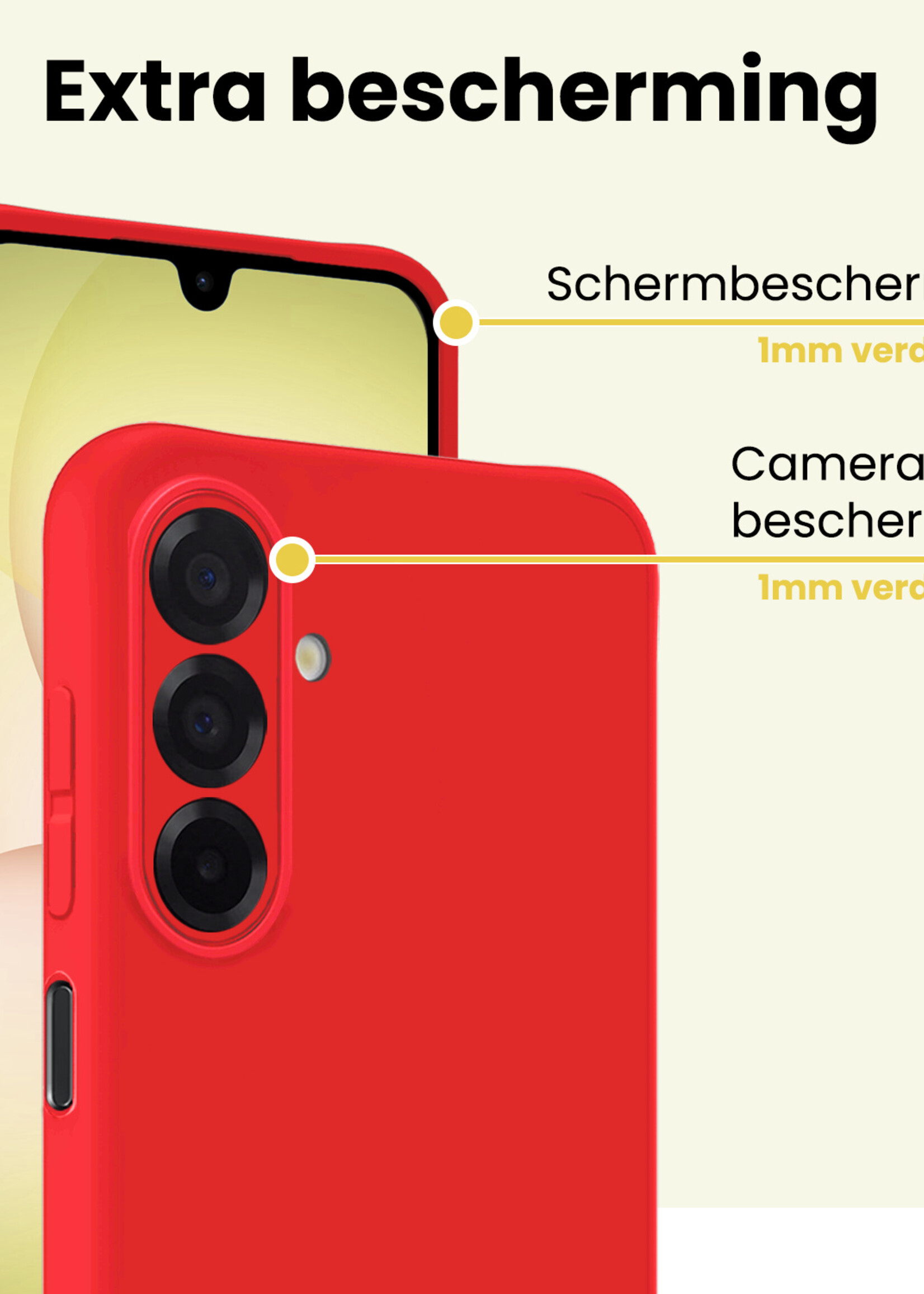 LUQ LUQ Samsung Galaxy A17 Hoesje Siliconen - Rood - 2 PACK