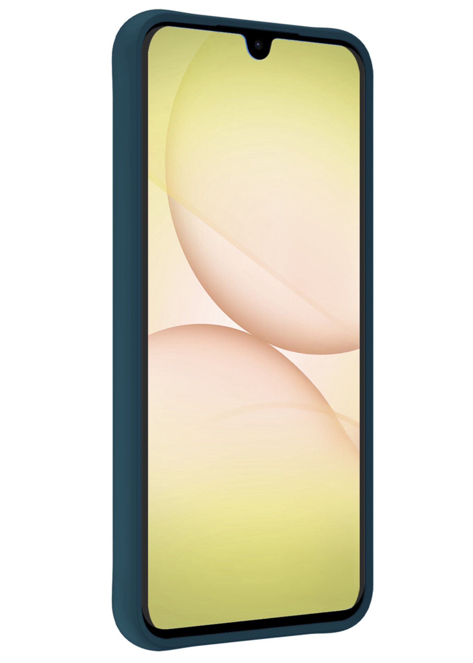 LUQ LUQ Samsung Galaxy A17 Hoesje Siliconen Met Screenprotector - Donkerblauw