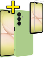 LUQ LUQ Samsung Galaxy A17 Hoesje Siliconen Met Screenprotector - Groen