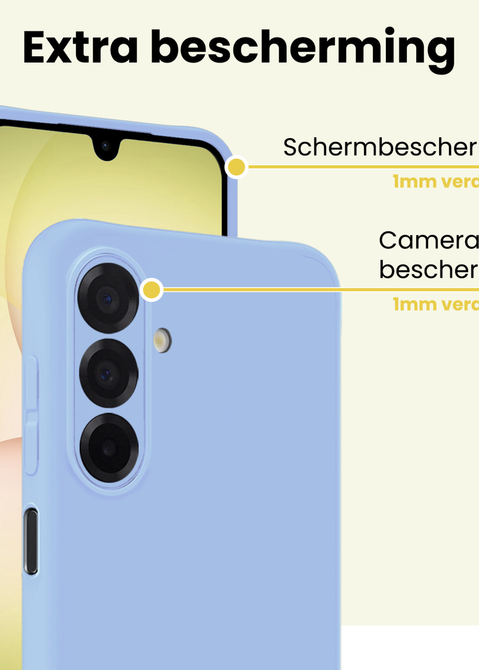 LUQ LUQ Samsung Galaxy A17 Hoesje Siliconen Met Screenprotector - Lichtblauw