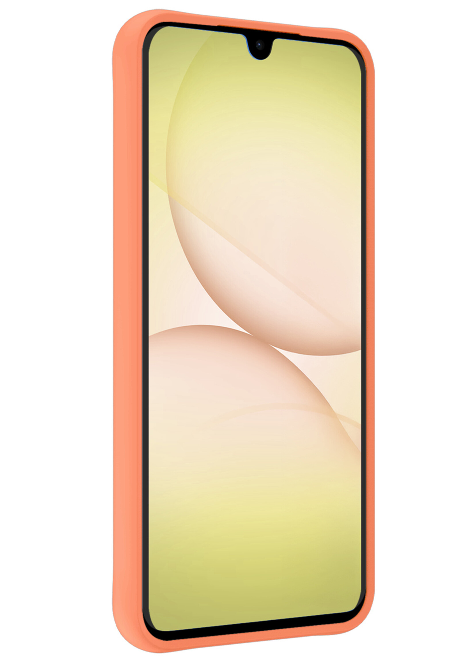 LUQ LUQ Samsung Galaxy A17 Hoesje Siliconen Met Screenprotector - Perzik