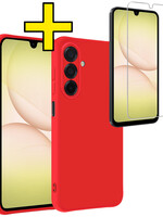 LUQ LUQ Samsung Galaxy A17 Hoesje Siliconen Met Screenprotector - Rood