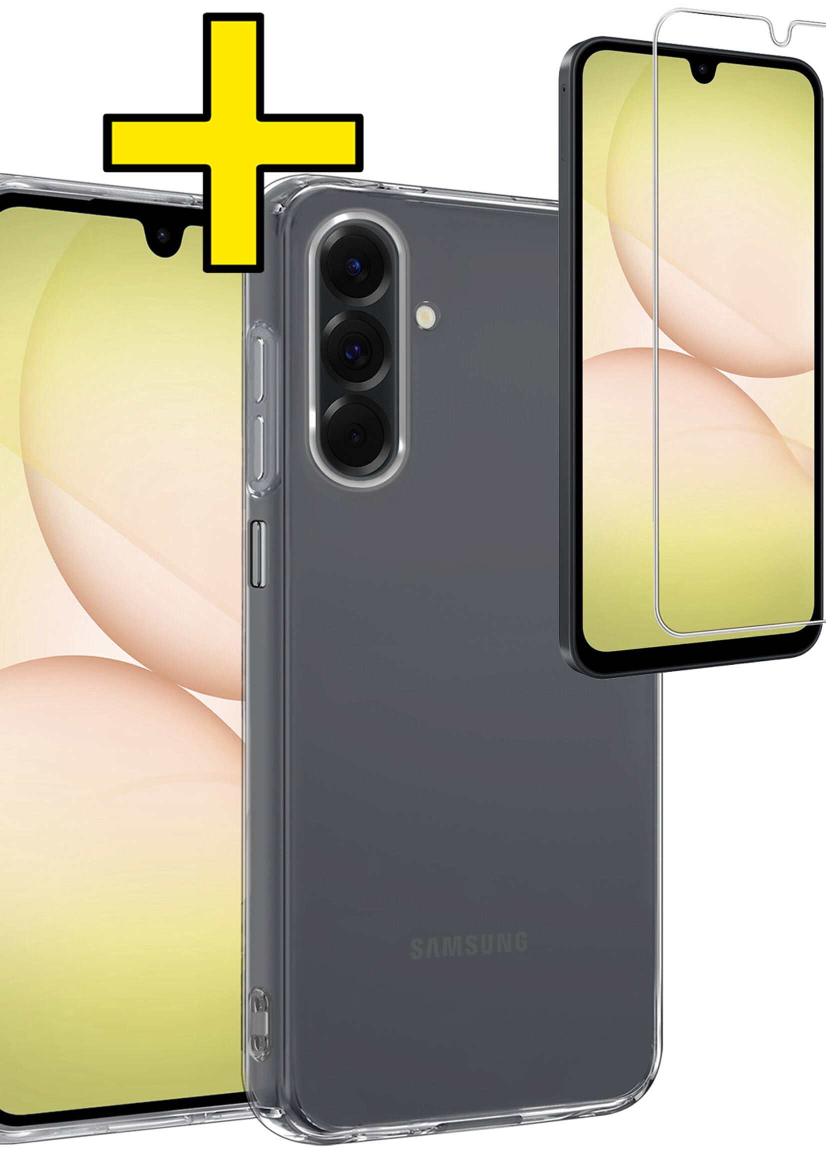 LUQ LUQ Samsung Galaxy A17 Hoesje Siliconen Met Screenprotector - Transparant