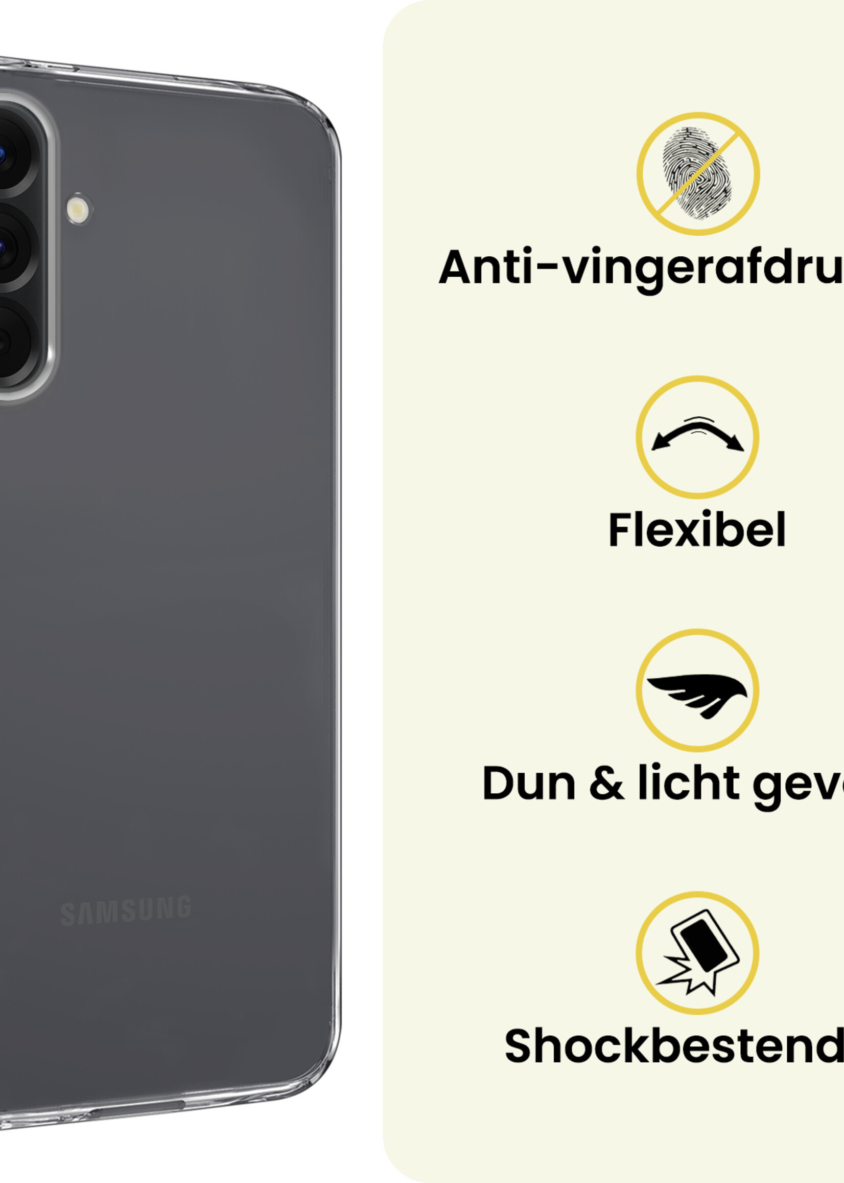 LUQ LUQ Samsung Galaxy A17 Hoesje Siliconen Met Screenprotector - Transparant