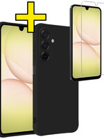 LUQ LUQ Samsung Galaxy A17 Hoesje Siliconen Met Screenprotector - Zwart