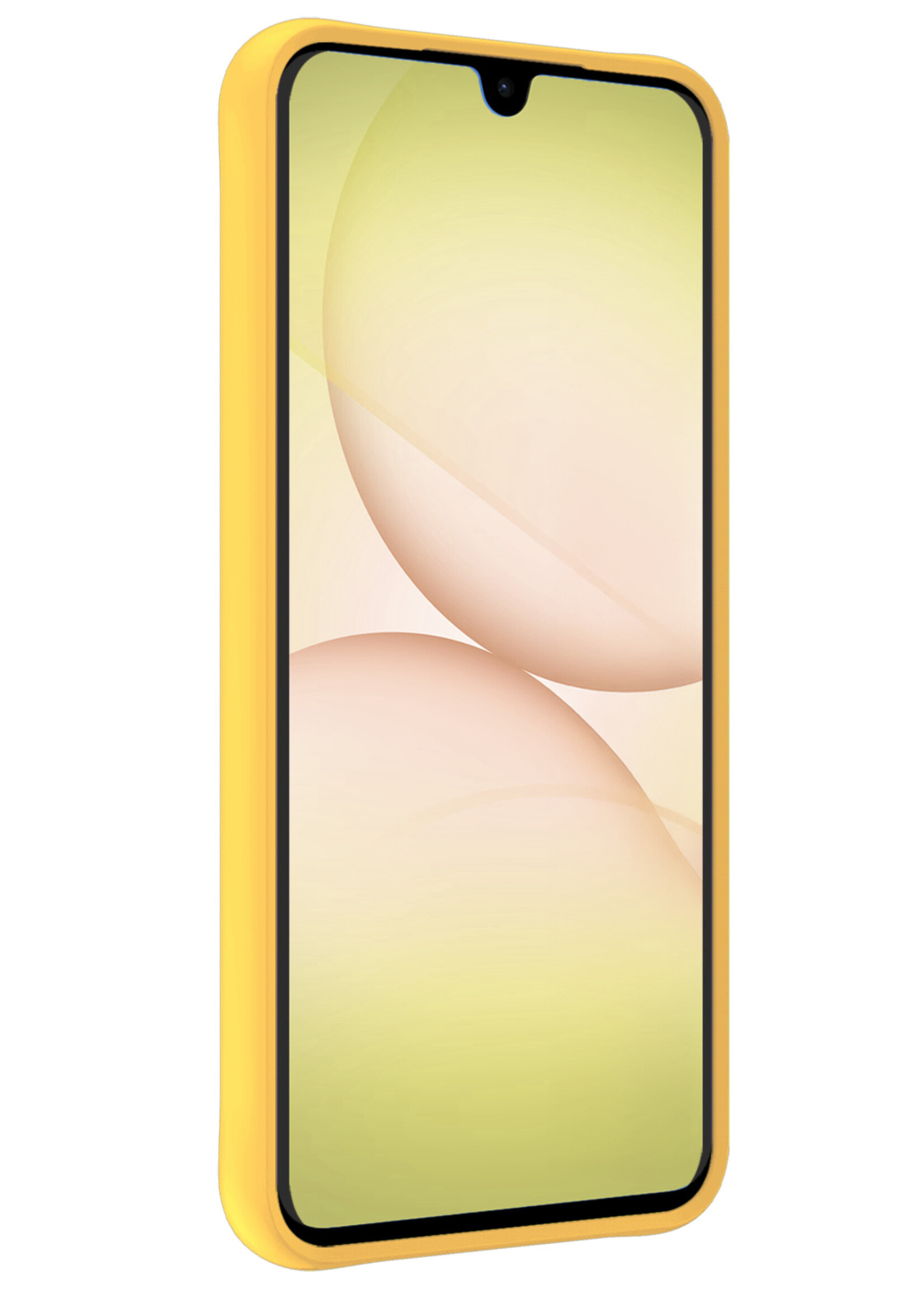 LUQ LUQ Samsung Galaxy A17 Hoesje Siliconen Met 2x Screenprotector - Geel