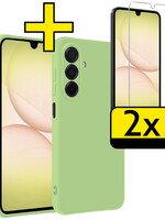 LUQ LUQ Samsung Galaxy A17 Hoesje Siliconen Met 2x Screenprotector - Groen