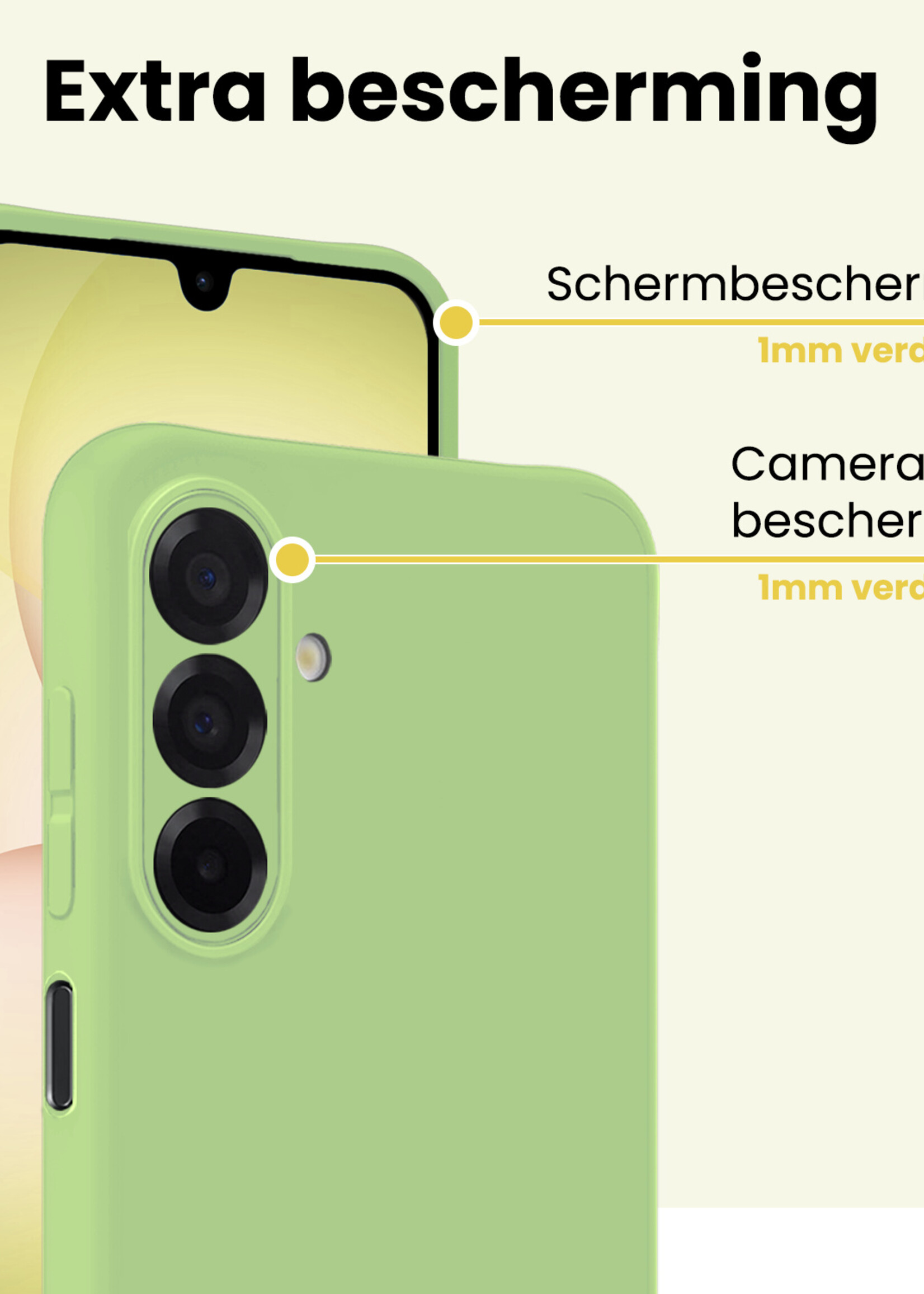 LUQ LUQ Samsung Galaxy A17 Hoesje Siliconen Met 2x Screenprotector - Groen