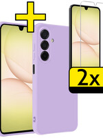 LUQ LUQ Samsung Galaxy A17 Hoesje Siliconen Met 2x Screenprotector - Lila