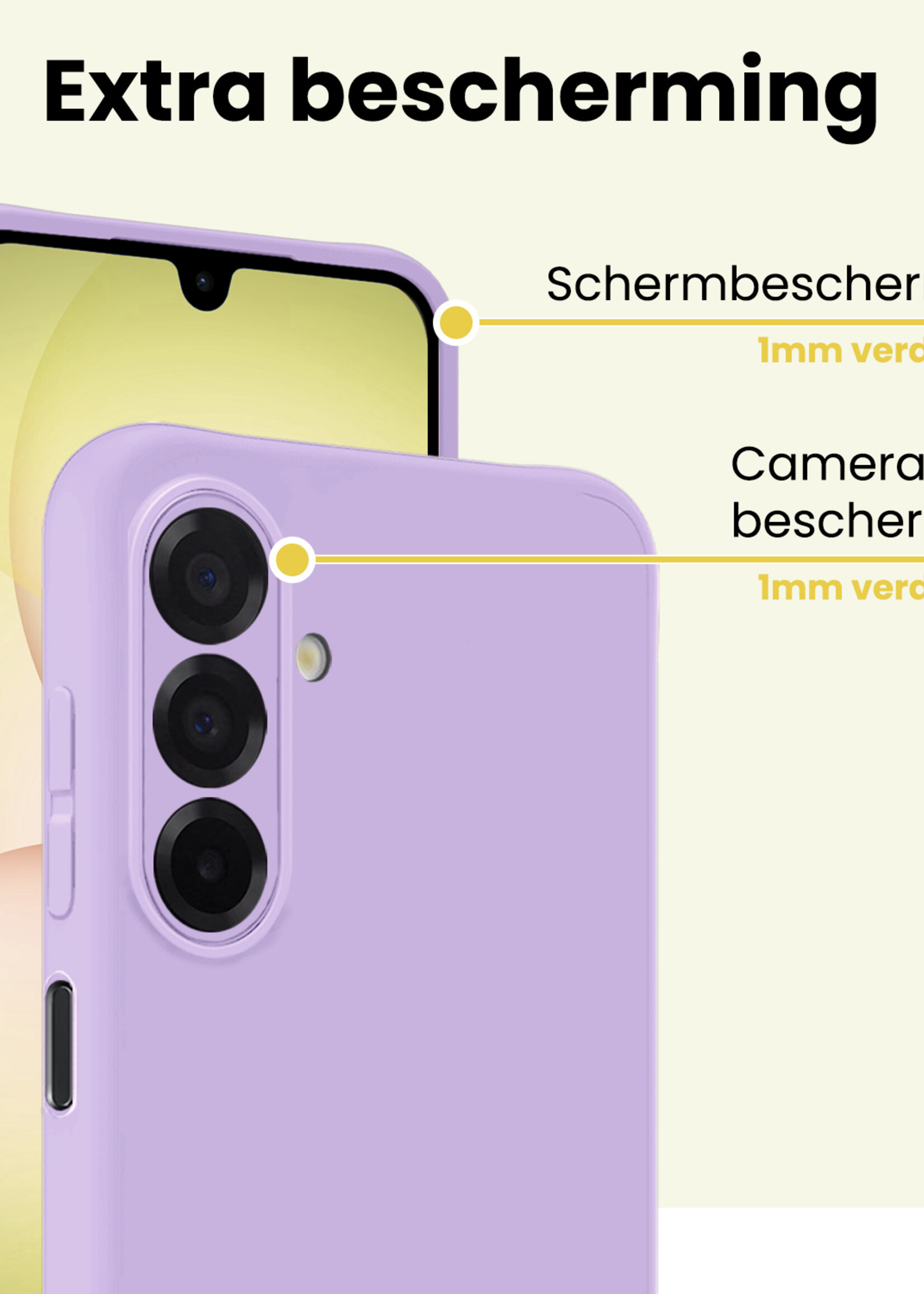 LUQ LUQ Samsung Galaxy A17 Hoesje Siliconen Met 2x Screenprotector - Lila