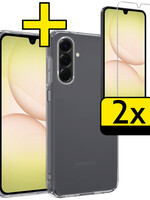 LUQ LUQ Samsung Galaxy A17 Hoesje Siliconen Met 2x Screenprotector - Transparant