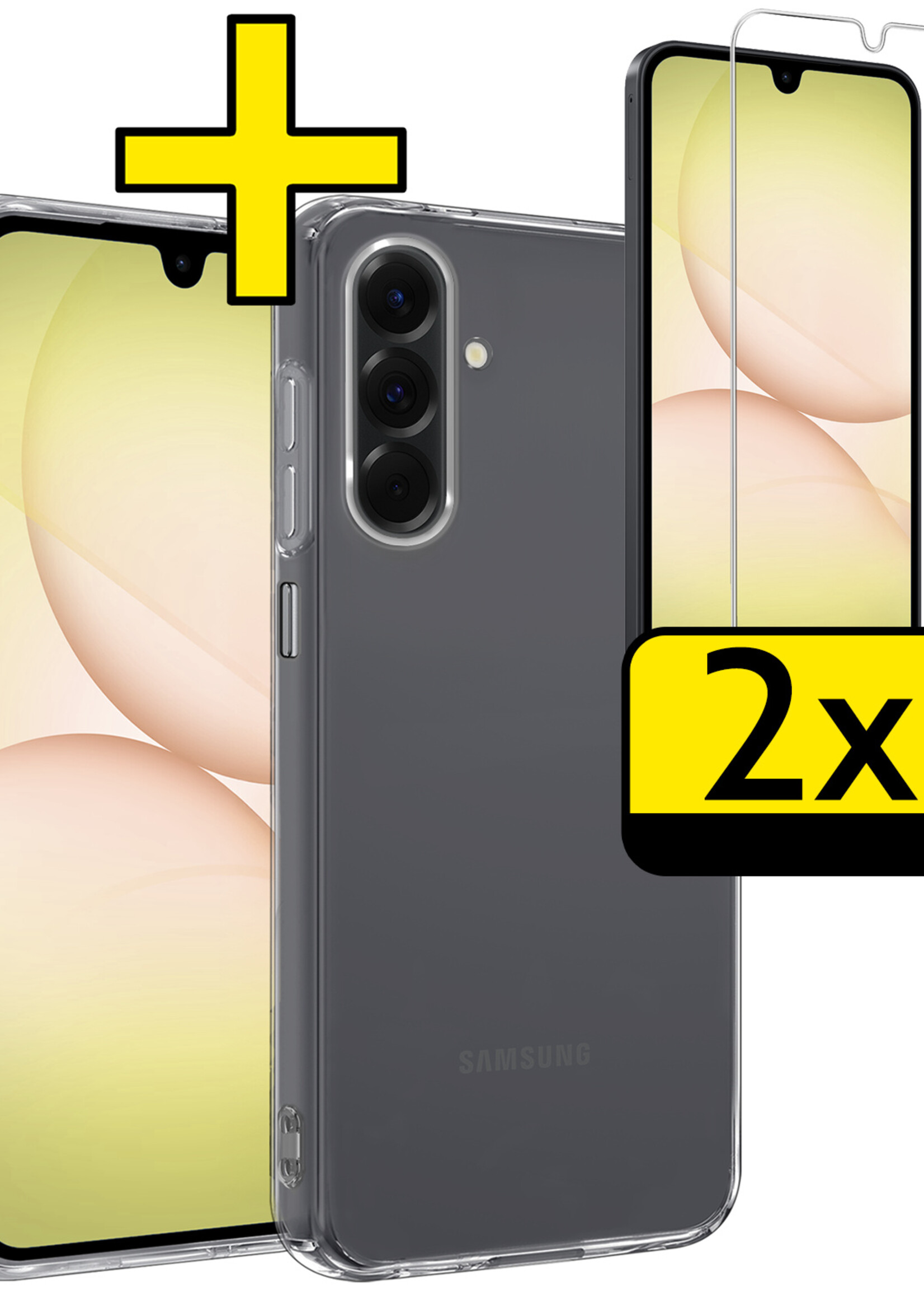 LUQ LUQ Samsung Galaxy A17 Hoesje Siliconen Met 2x Screenprotector - Transparant