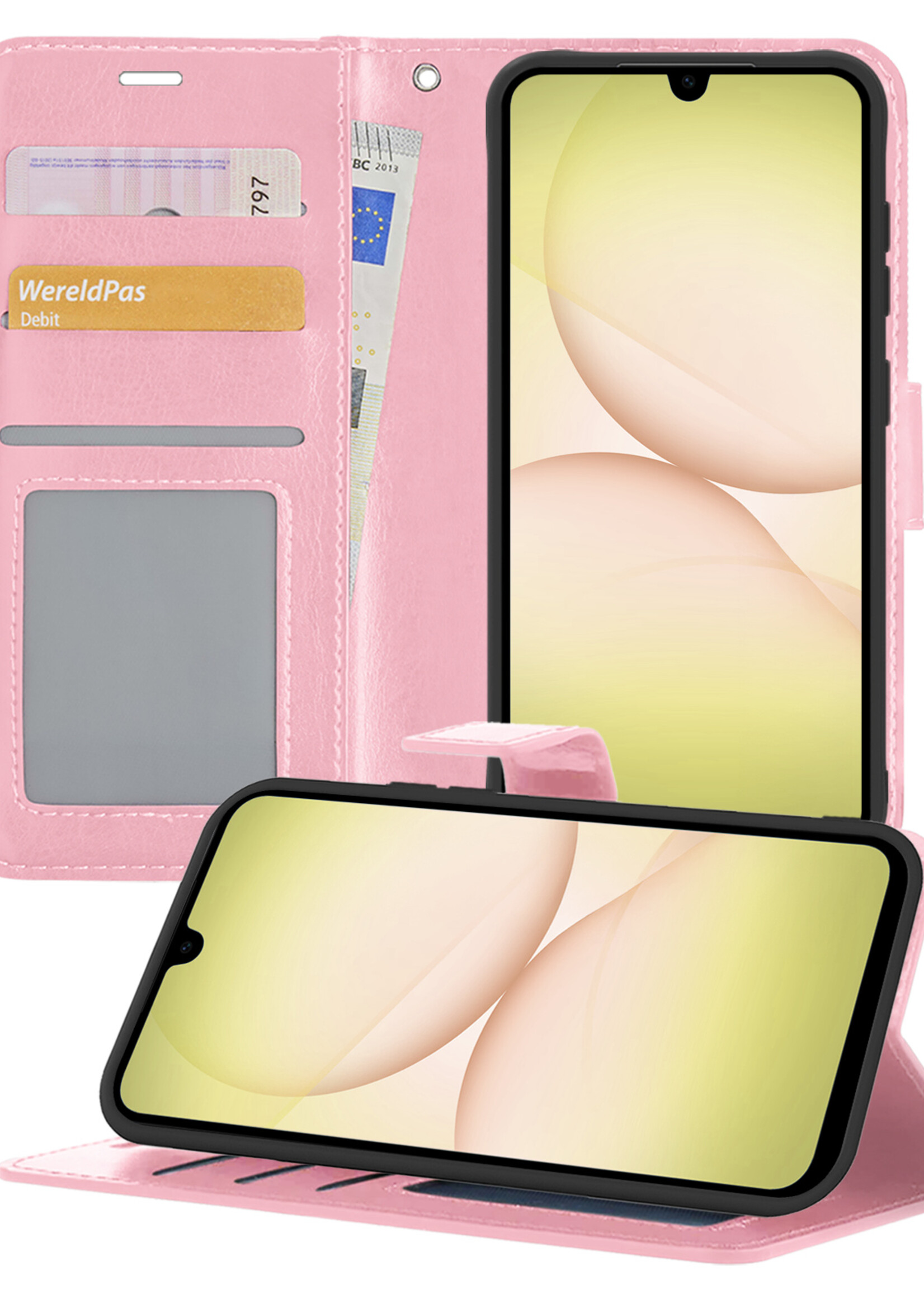 LUQ LUQ Samsung Galaxy A17 Hoesje Bookcase - Lichtroze