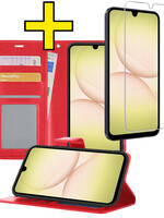 LUQ LUQ Samsung Galaxy A17 Hoesje Bookcase Met Screenprotector - Rood