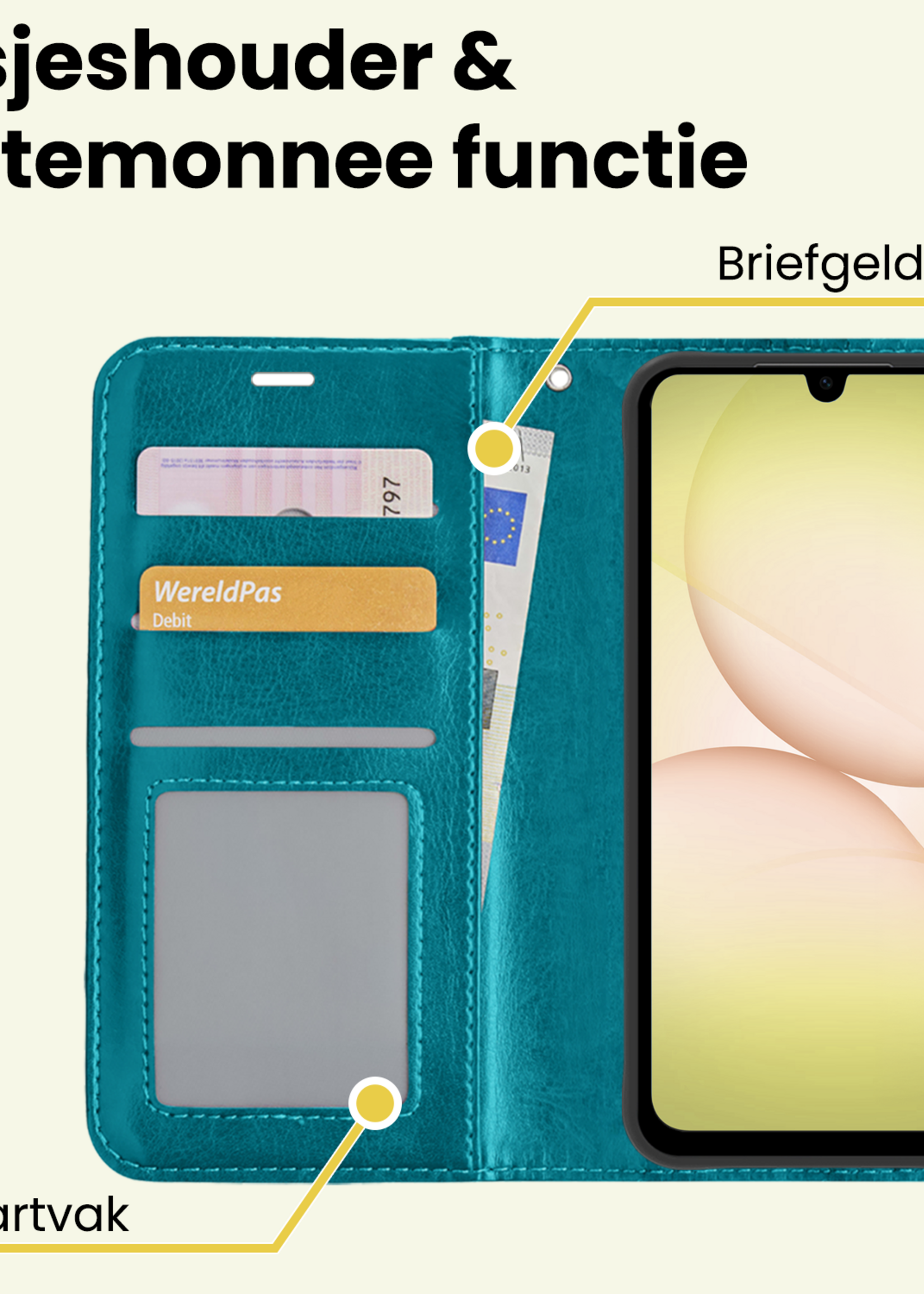 LUQ LUQ Samsung Galaxy A17 Hoesje Bookcase - Turquoise