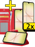 LUQ LUQ Samsung Galaxy A17 Hoesje Bookcase Met 2x Screenprotector - Rood