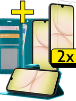 LUQ LUQ Samsung Galaxy A17 Hoesje Bookcase Met 2x Screenprotector - Turquoise