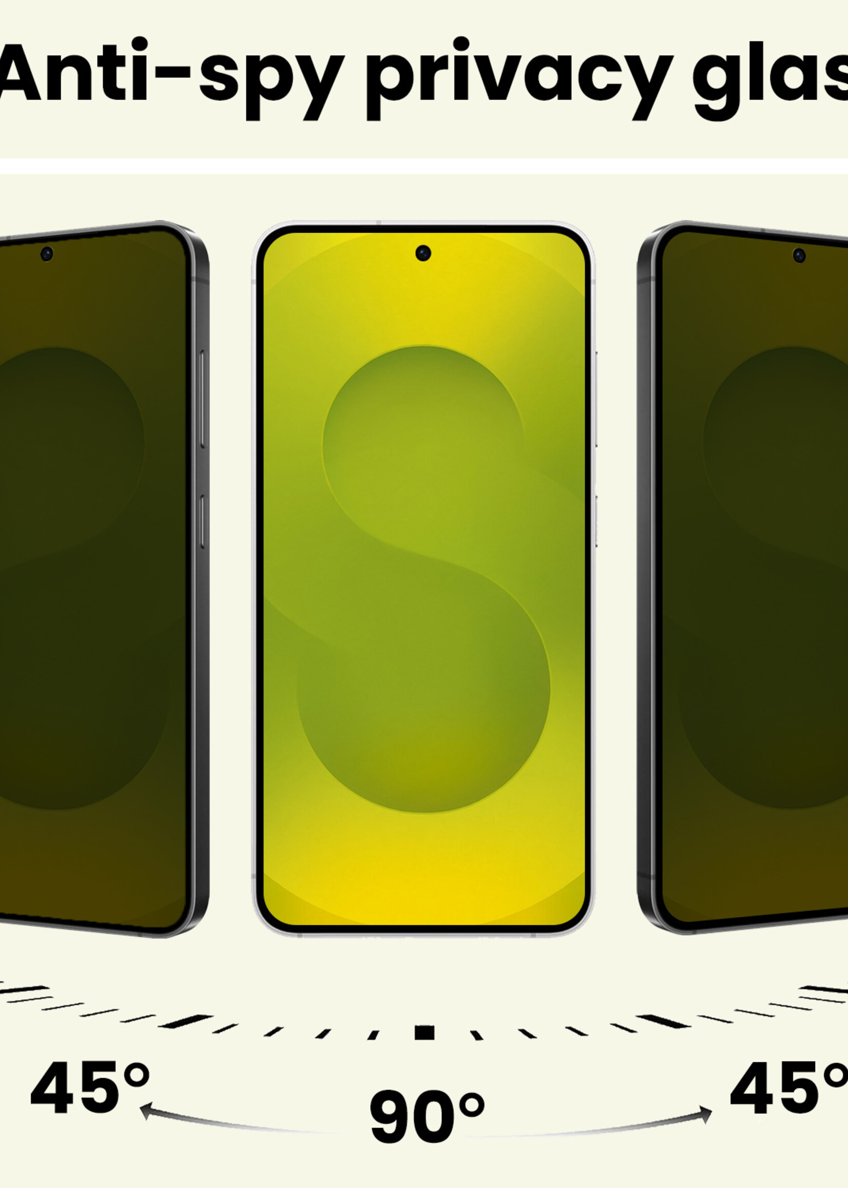 LUQ LUQ Samsung Galaxy S25 FE Screenprotector Glas Privacy - 3 PACK