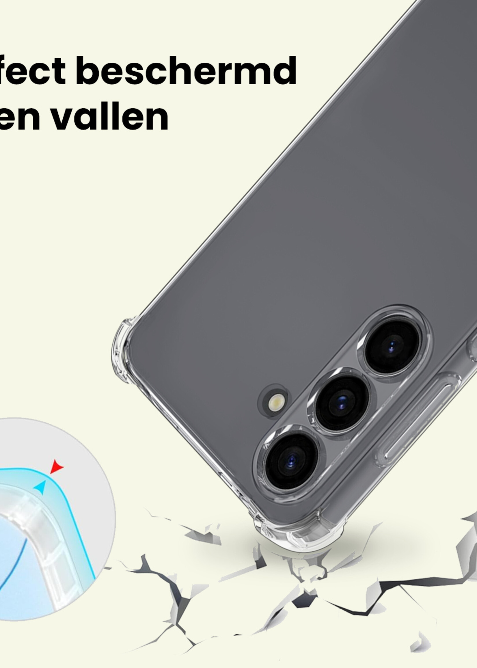 LUQ LUQ Samsung Galaxy S25 FE Hoesje Shockproof Met 2x Screenprotector