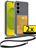 LUQ LUQ Samsung Galaxy S25 FE Hoesje Pashouder met Koord - 2 PACK