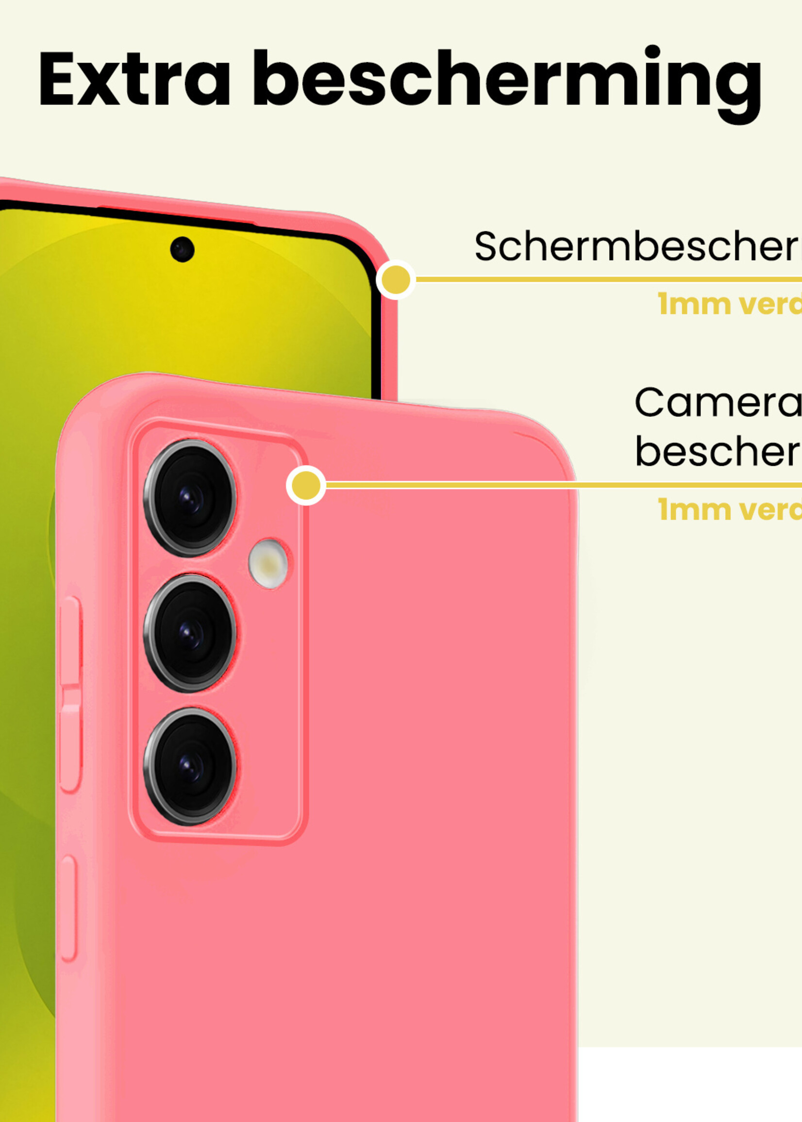 LUQ LUQ Samsung Galaxy S25 FE Hoesje Siliconen - Lichtroze