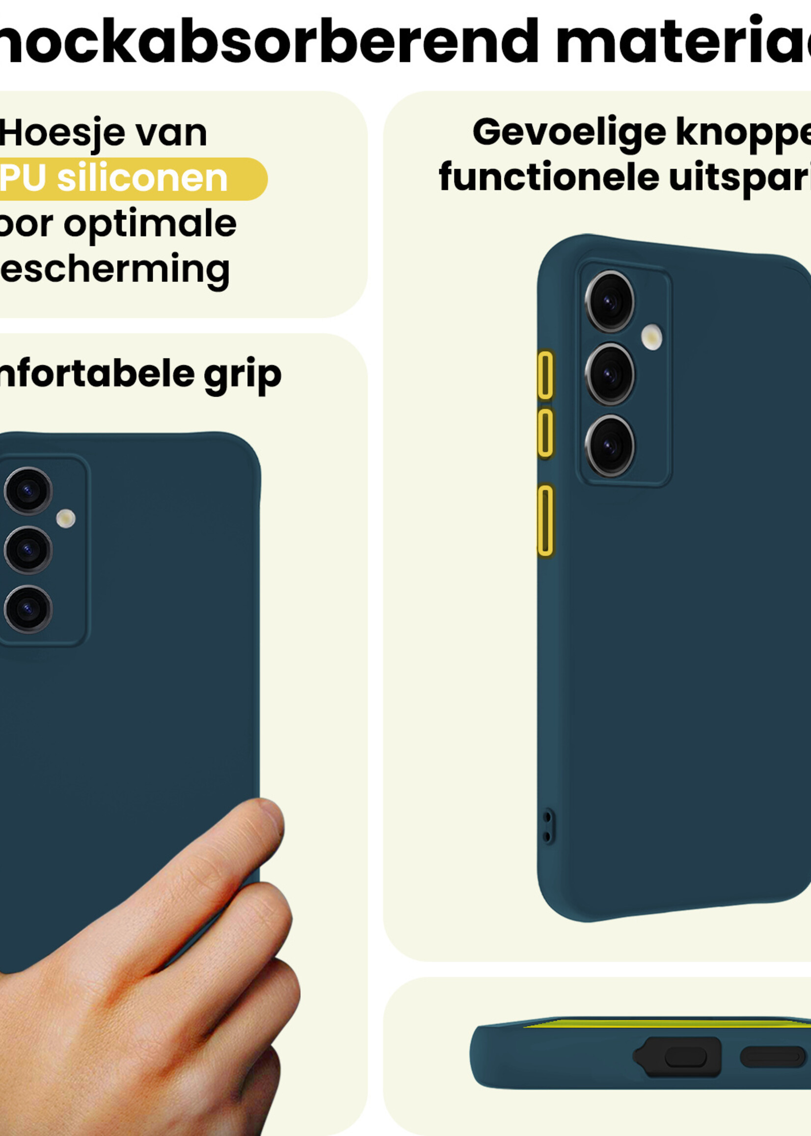 LUQ LUQ Samsung Galaxy S25 FE Hoesje Siliconen - Donkerblauw - 2 PACK