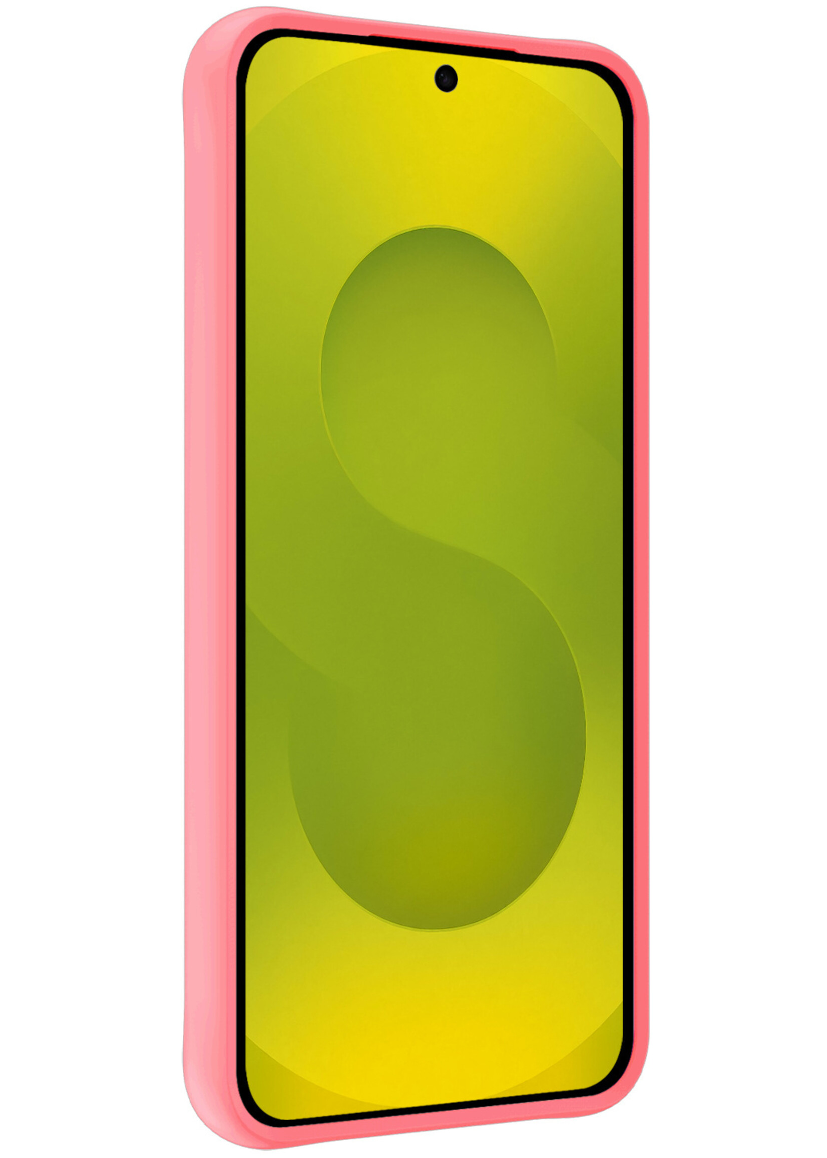 LUQ LUQ Samsung Galaxy S25 FE Hoesje Siliconen Met Screenprotector - Lichtroze