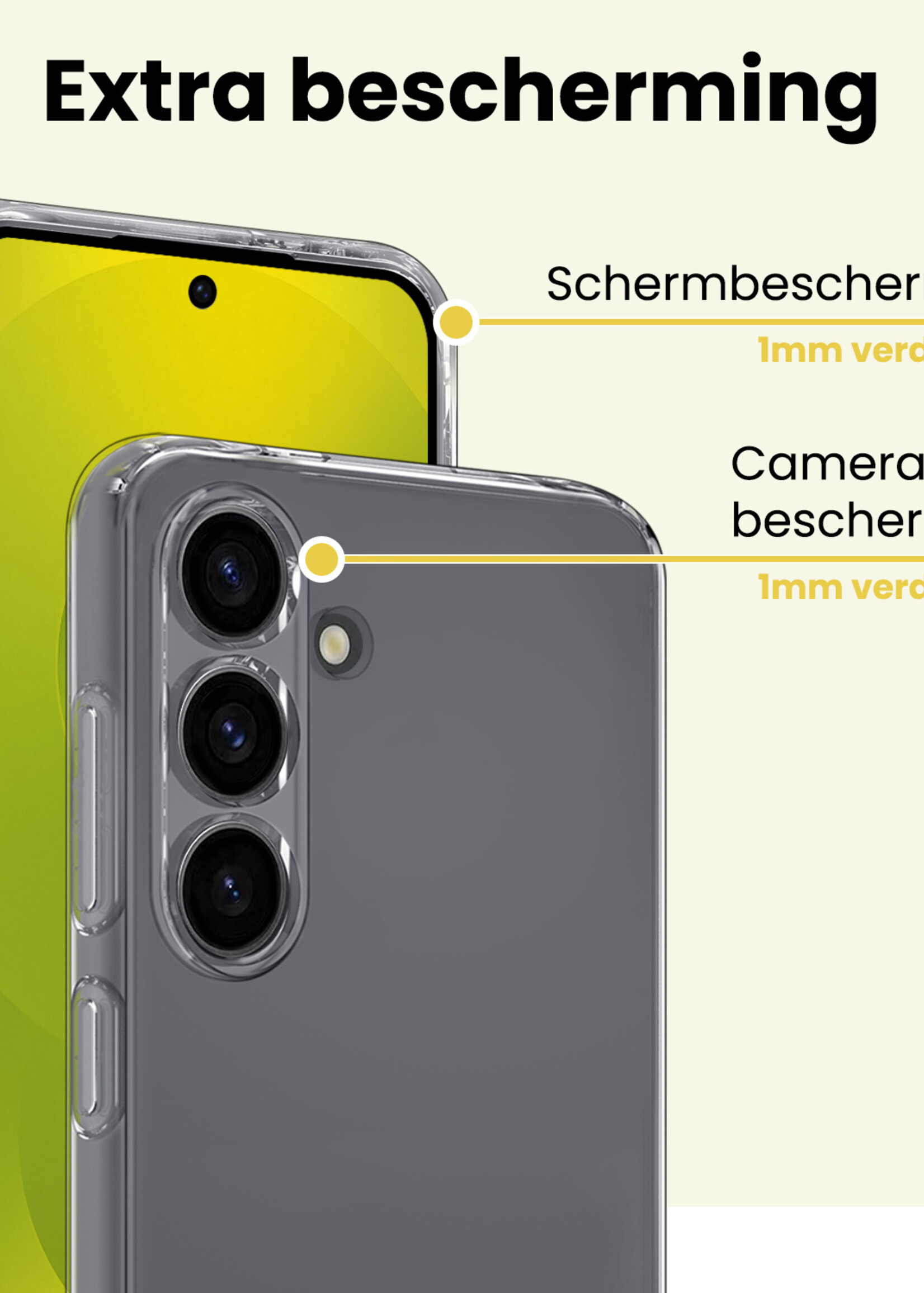 LUQ LUQ Samsung Galaxy S25 FE Hoesje Siliconen Met 2x Screenprotector - Transparant