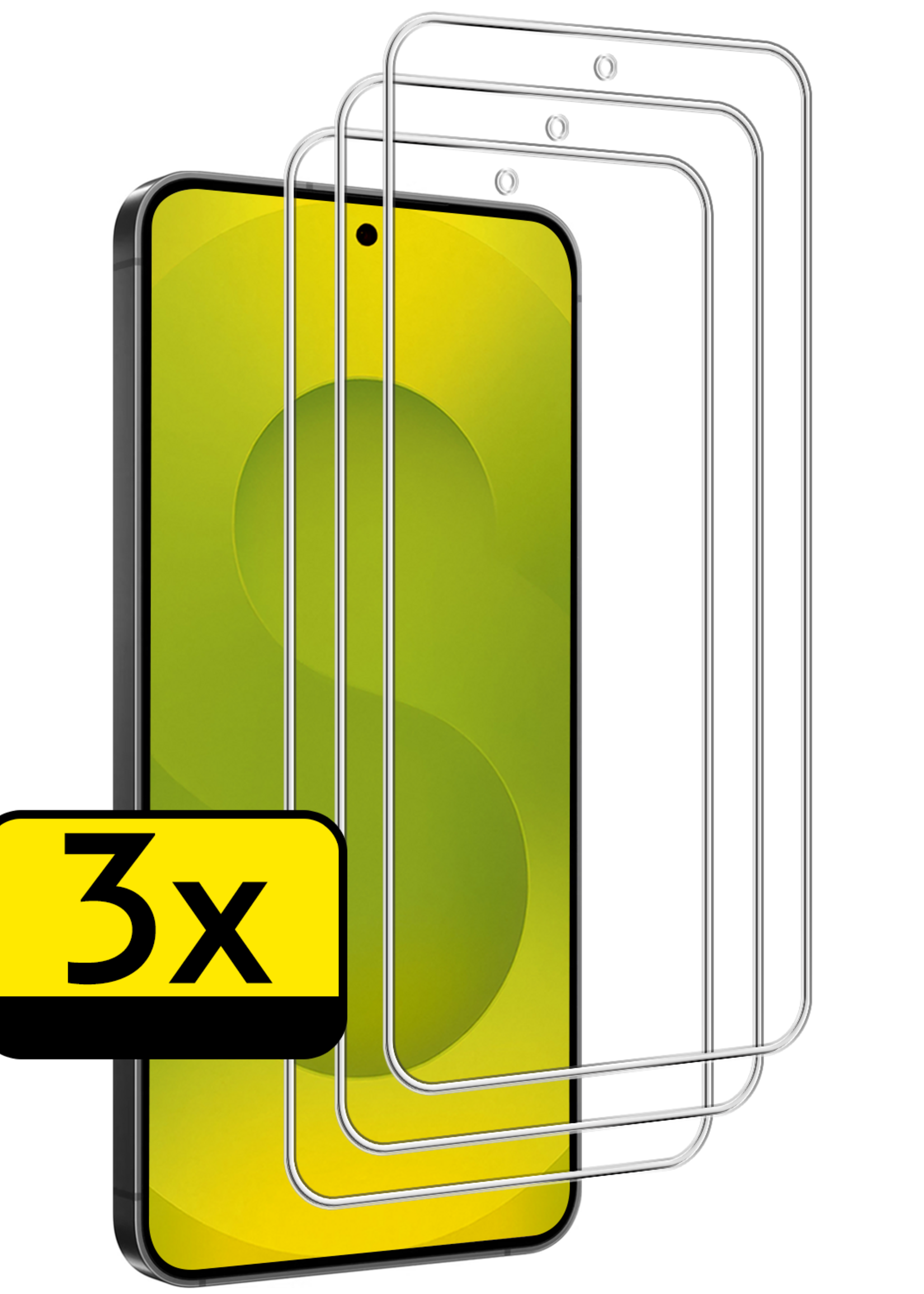 LUQ LUQ Samsung Galaxy S25 FE Screenprotector Glas - 3 PACK