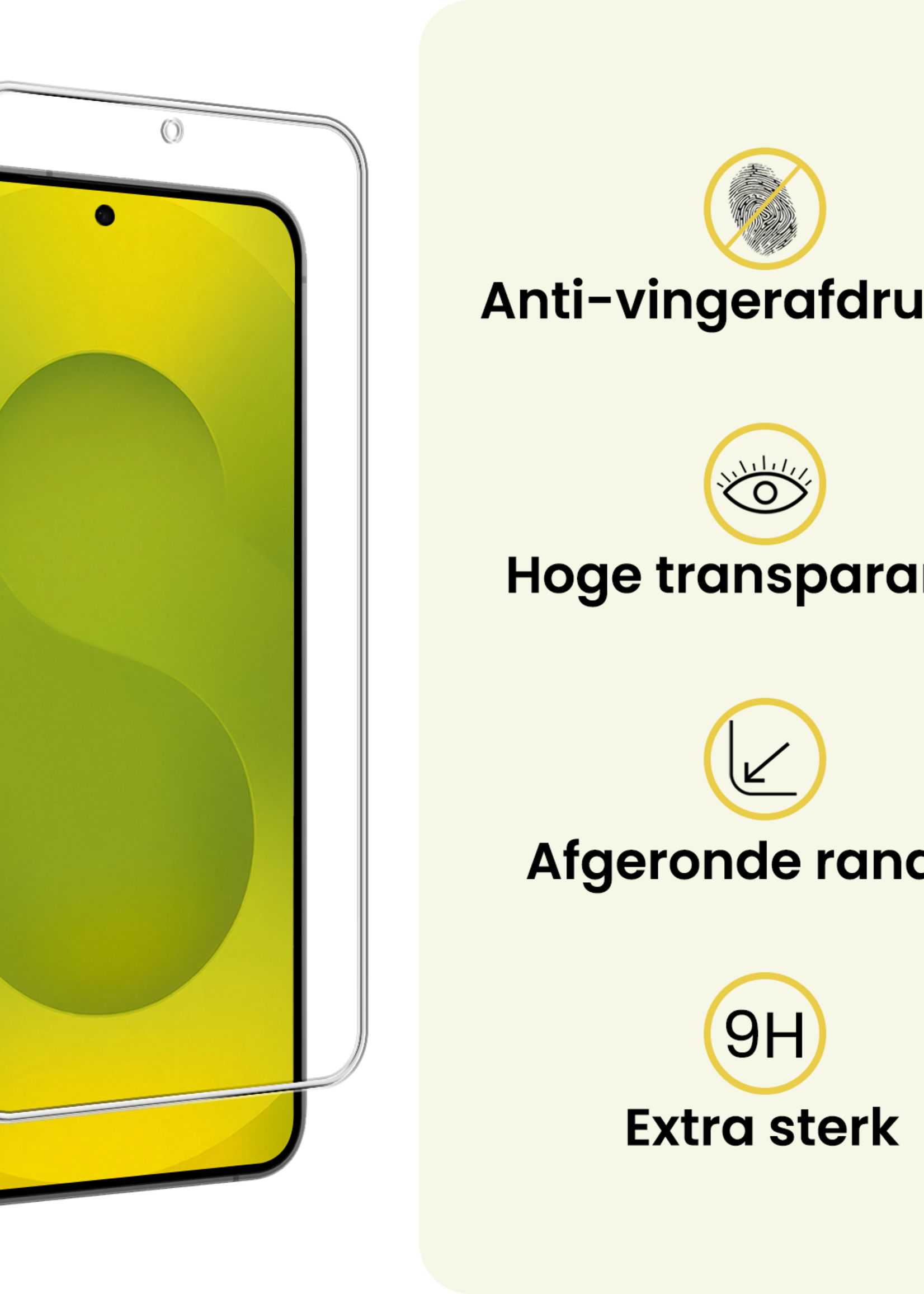 LUQ LUQ Samsung Galaxy S25 FE Hoesje Pashouder met Koord Met Screenprotector