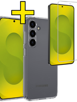 LUQ LUQ Samsung Galaxy S25 FE Hoesje Siliconen Met Screenprotector - Transparant