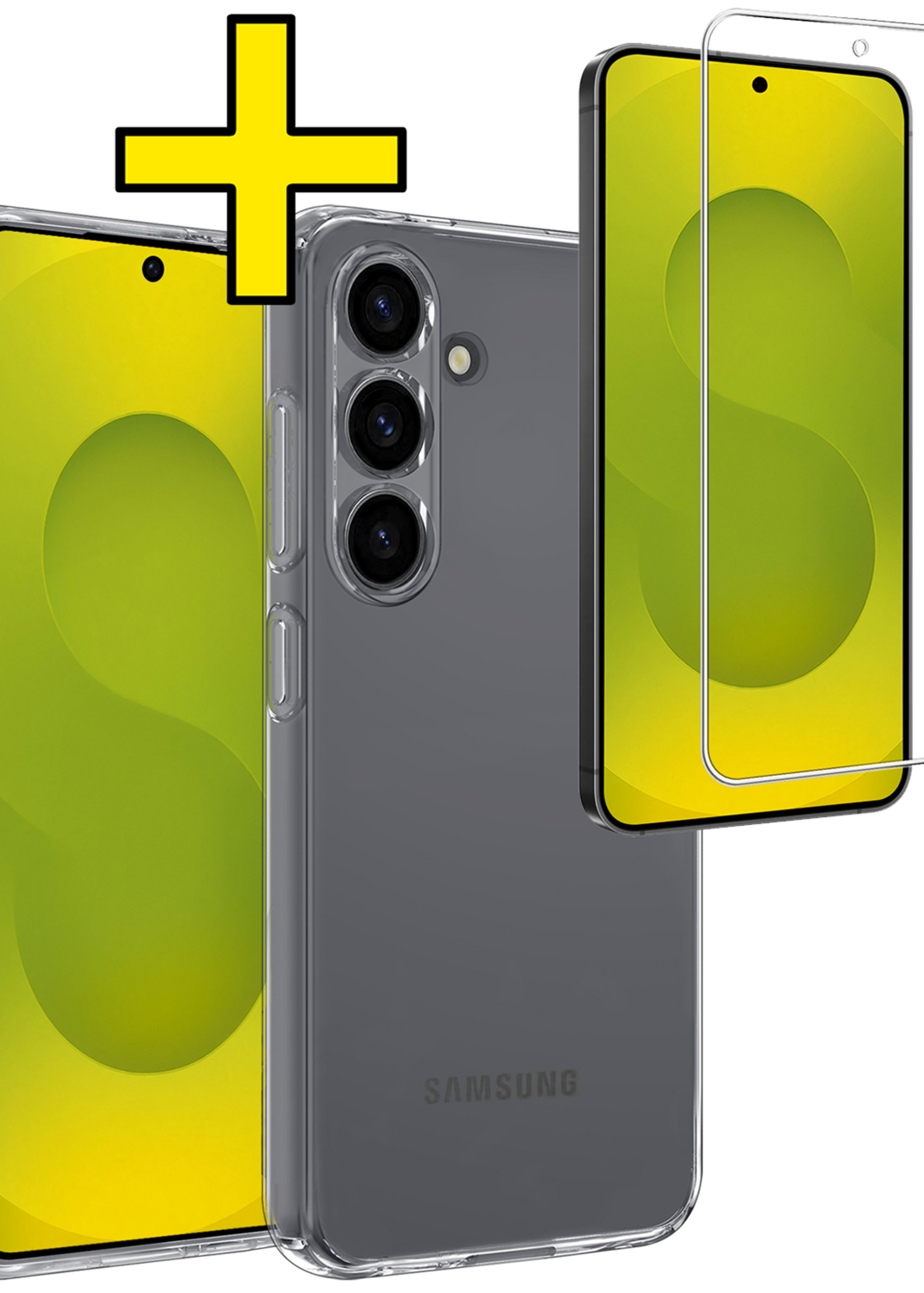 LUQ LUQ Samsung Galaxy S25 FE Hoesje Siliconen Met Screenprotector - Transparant