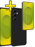 LUQ LUQ Samsung Galaxy S25 FE Hoesje Siliconen Met Screenprotector - Zwart