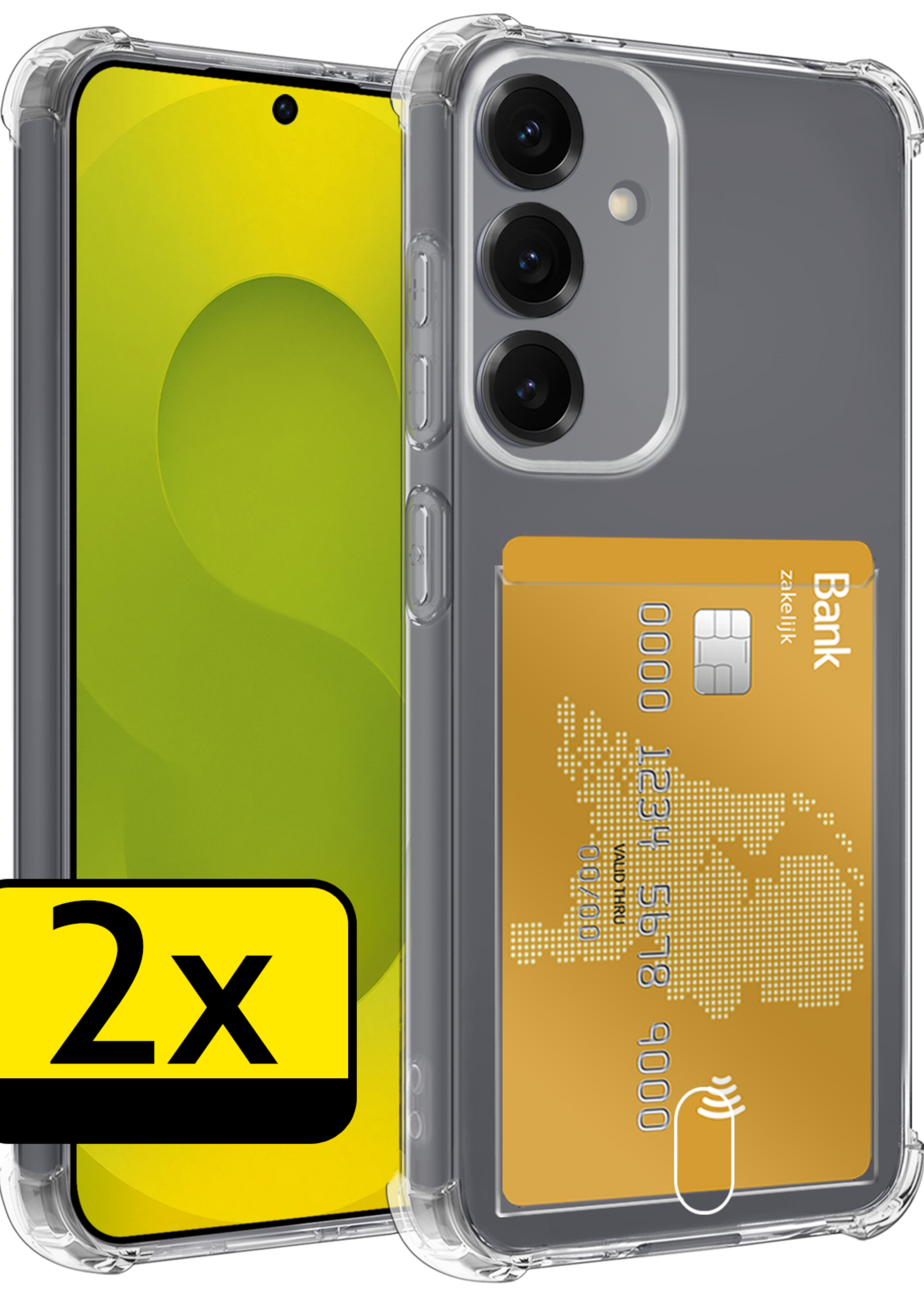 LUQ LUQ Samsung Galaxy S25 FE Hoesje Pashouder - 2 PACK