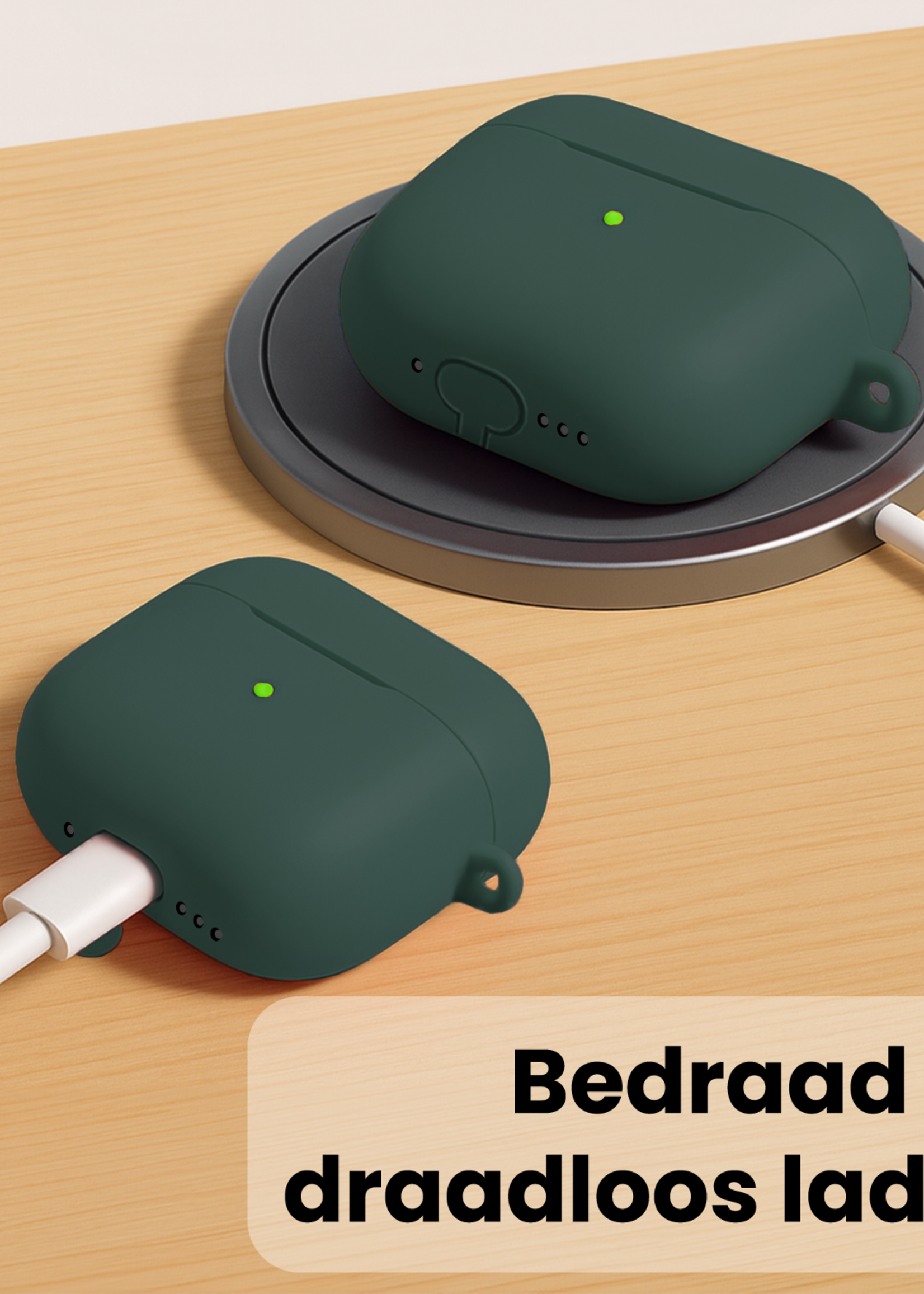 LUQ LUQ AirPods Pro 3 Hoesje - Donkergroen