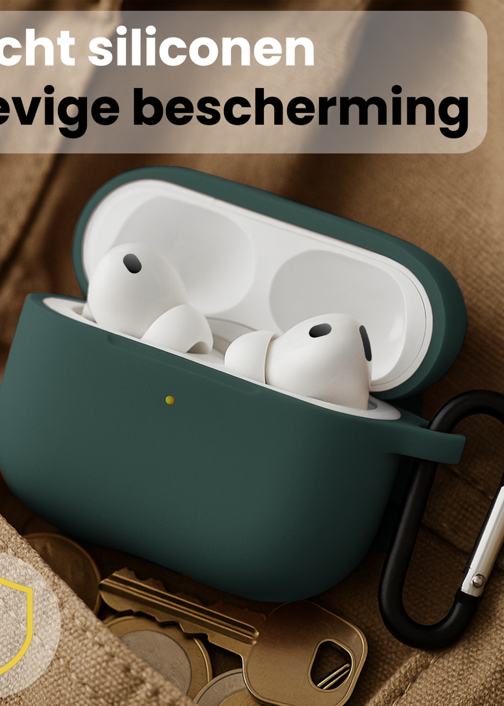 LUQ LUQ AirPods Pro 3 Hoesje - Donkergroen - 2 PACK