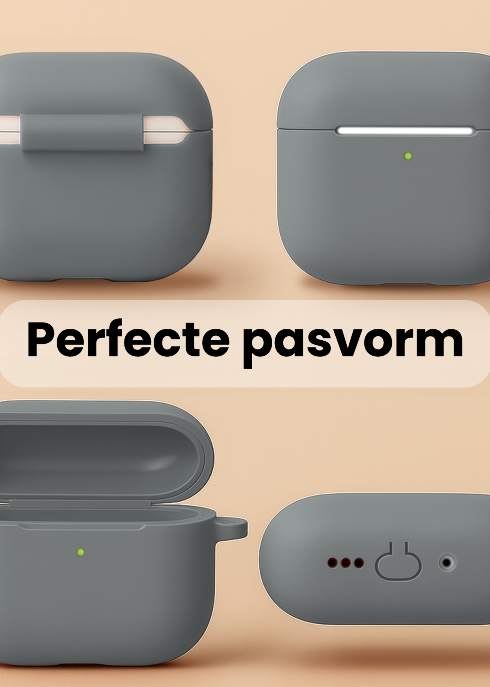 LUQ LUQ AirPods Pro 3 Hoesje - Grijs - 2 PACK