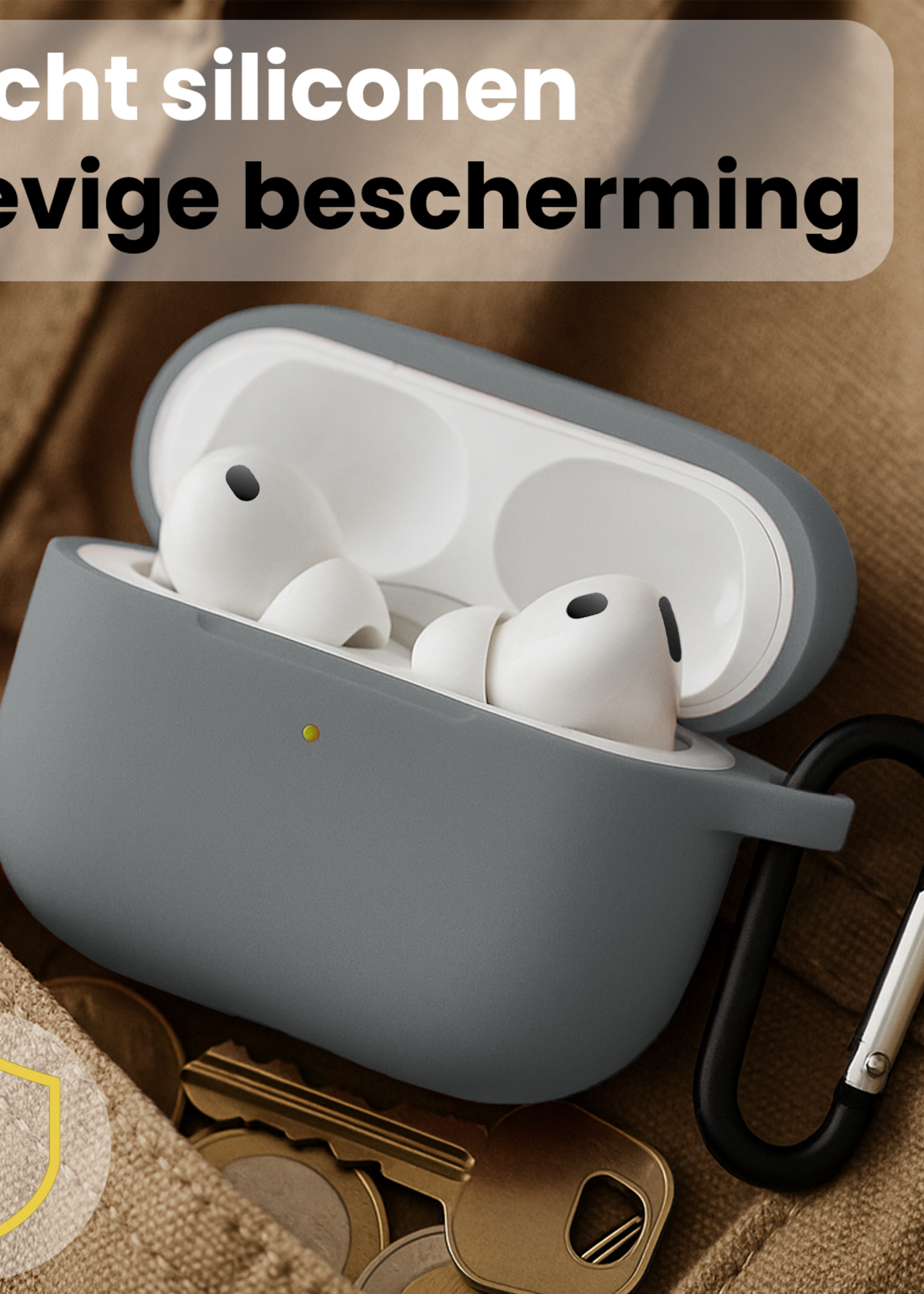 LUQ LUQ AirPods Pro 3 Hoesje - Grijs - 2 PACK