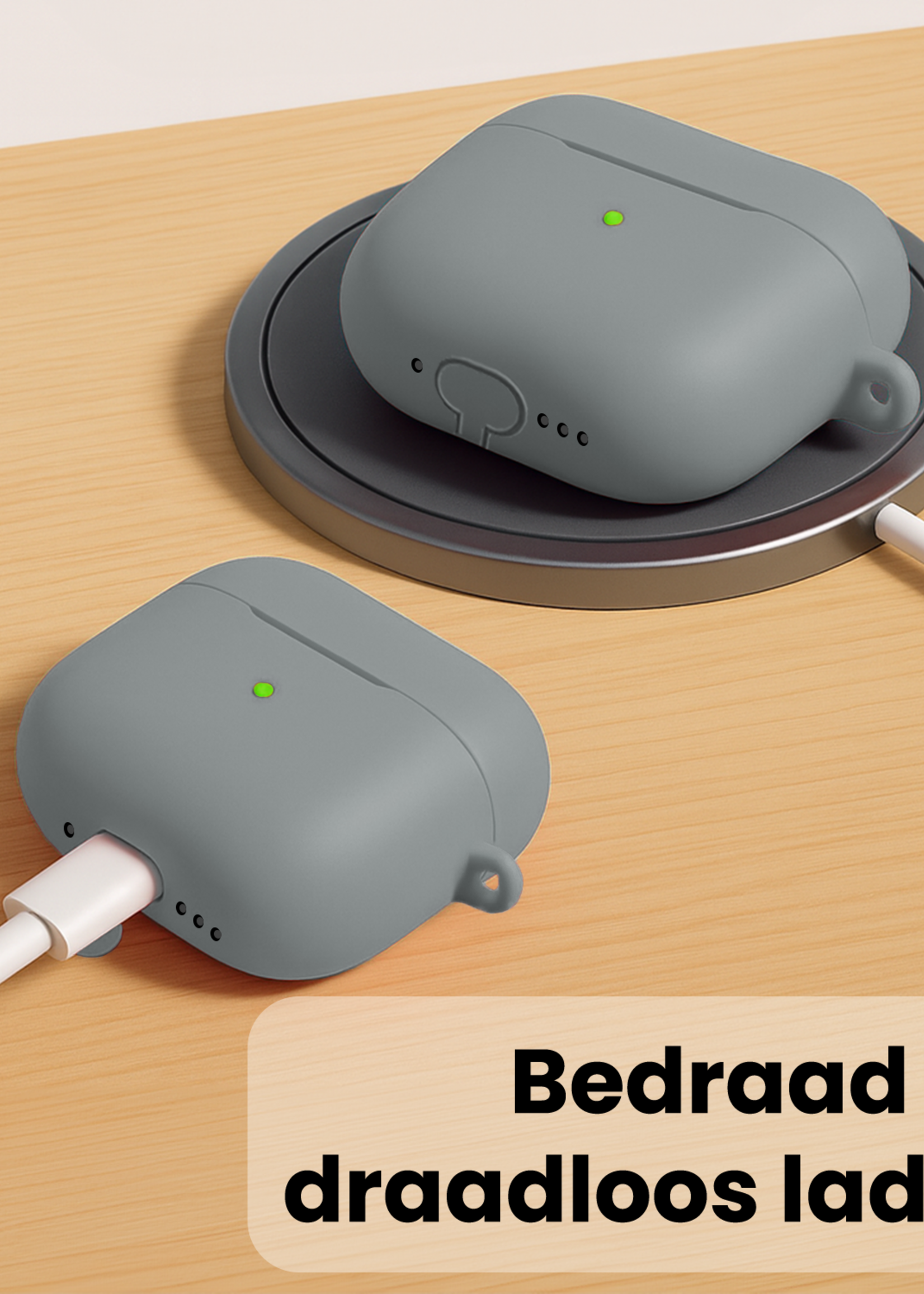 LUQ LUQ AirPods Pro 3 Hoesje - Grijs - 2 PACK