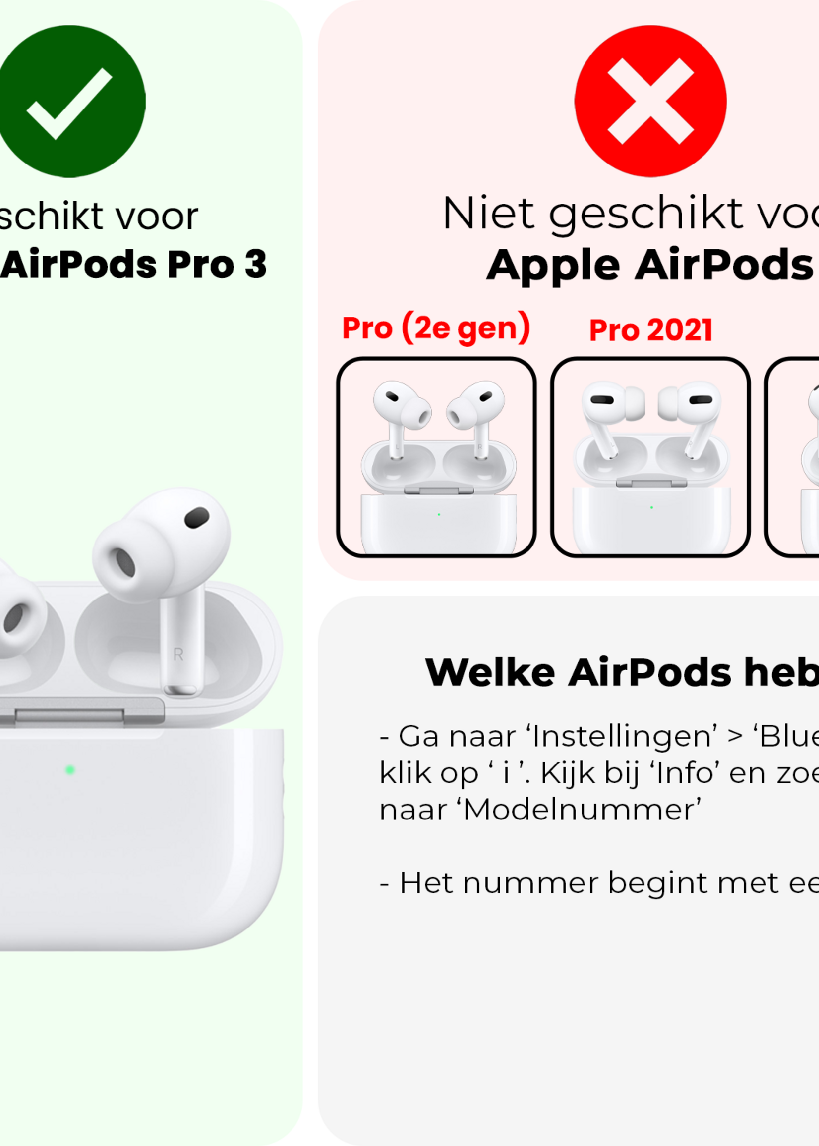 LUQ LUQ AirPods Pro 3 Hoesje - Lila - 2 PACK