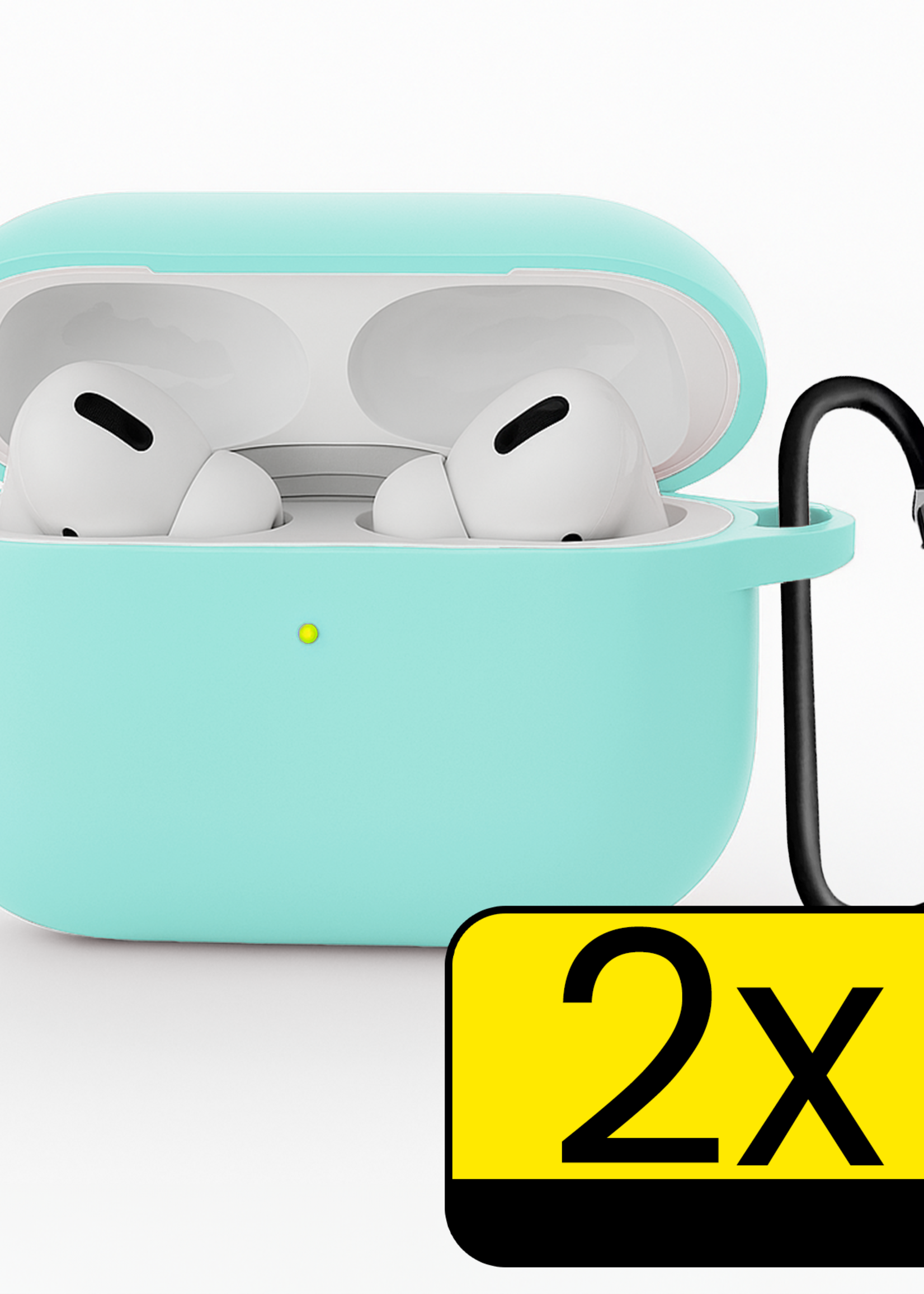 LUQ LUQ AirPods Pro 3 Hoesje - Mintgroen - 2 PACK