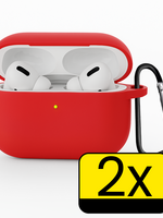 LUQ LUQ AirPods Pro 3 Hoesje - Rood - 2 PACK